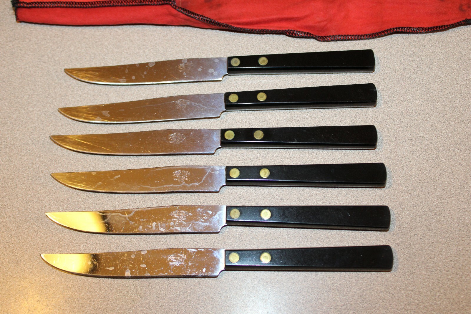 Vintage Royal Brand Sharp Cutter Stainless Steel Steak Knives Set Of 6