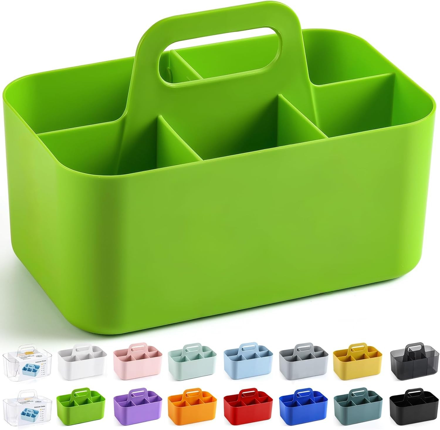 Multiuse Caddy Organizer with Handle, Portable Divided Plastic Tote Bin - Art Cr