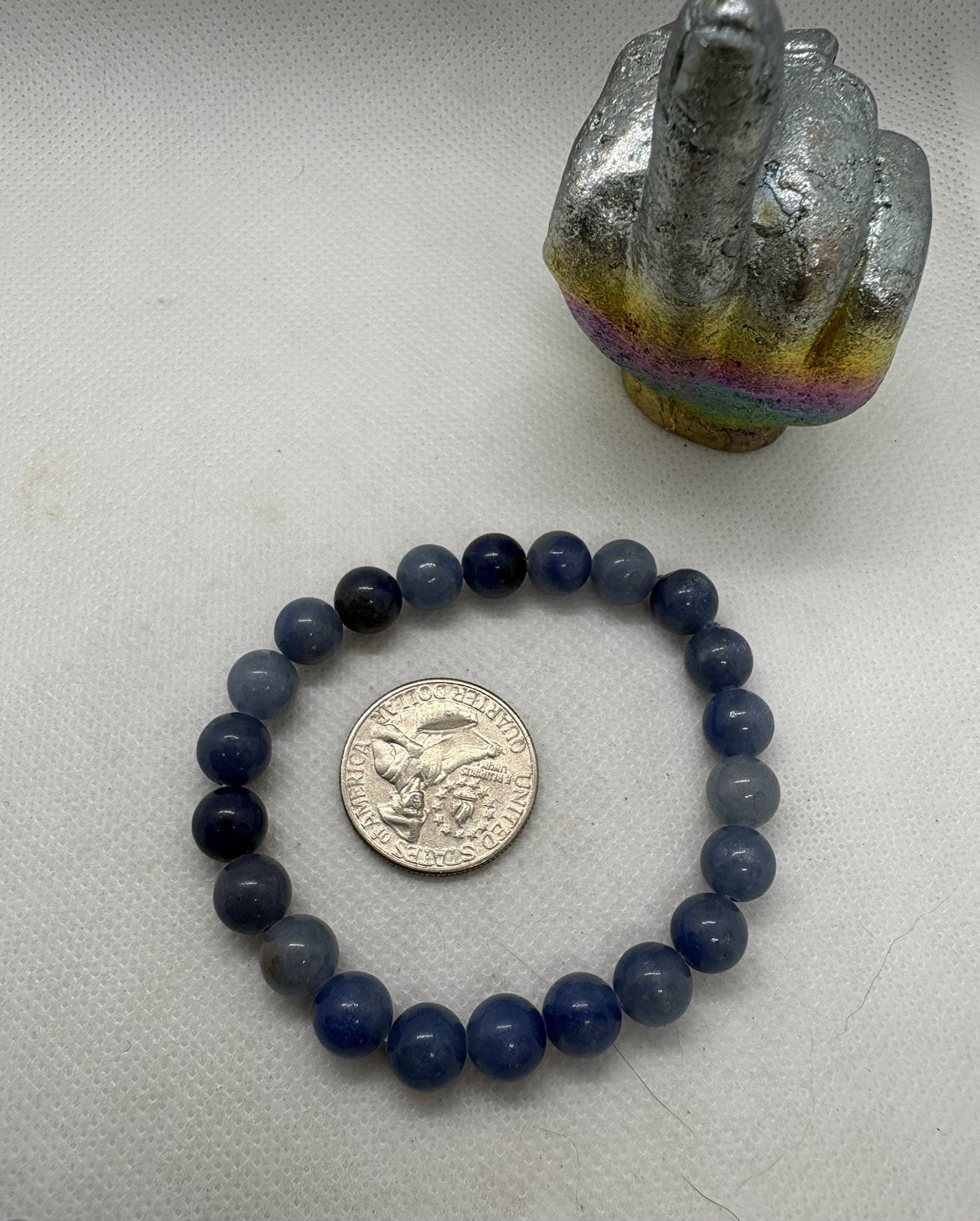 Stretch beaded bracelet Blue Adventurine