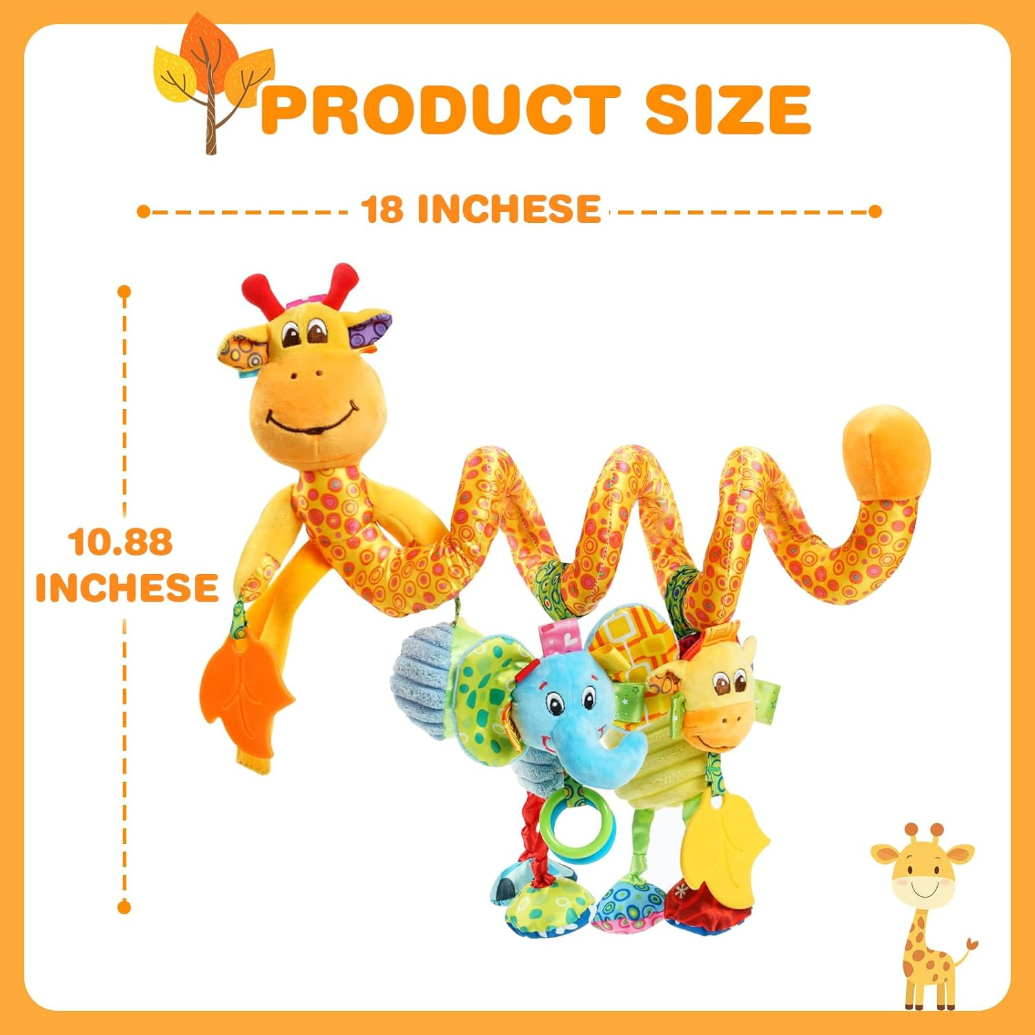 Crib Stroller Car Seat Toys for Baby 0-3-6-9-12 Months, Tummy Time Hanging Senso