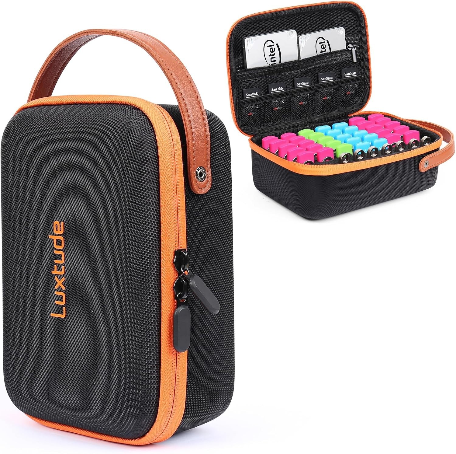 Smart Design Orange USB Case - 49 Slots for Ultimate Storage Efficiency
