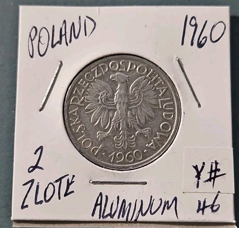 1960 POLAND 2 ZLOTE COIN - NICE WORLD COIN (KM.#46)