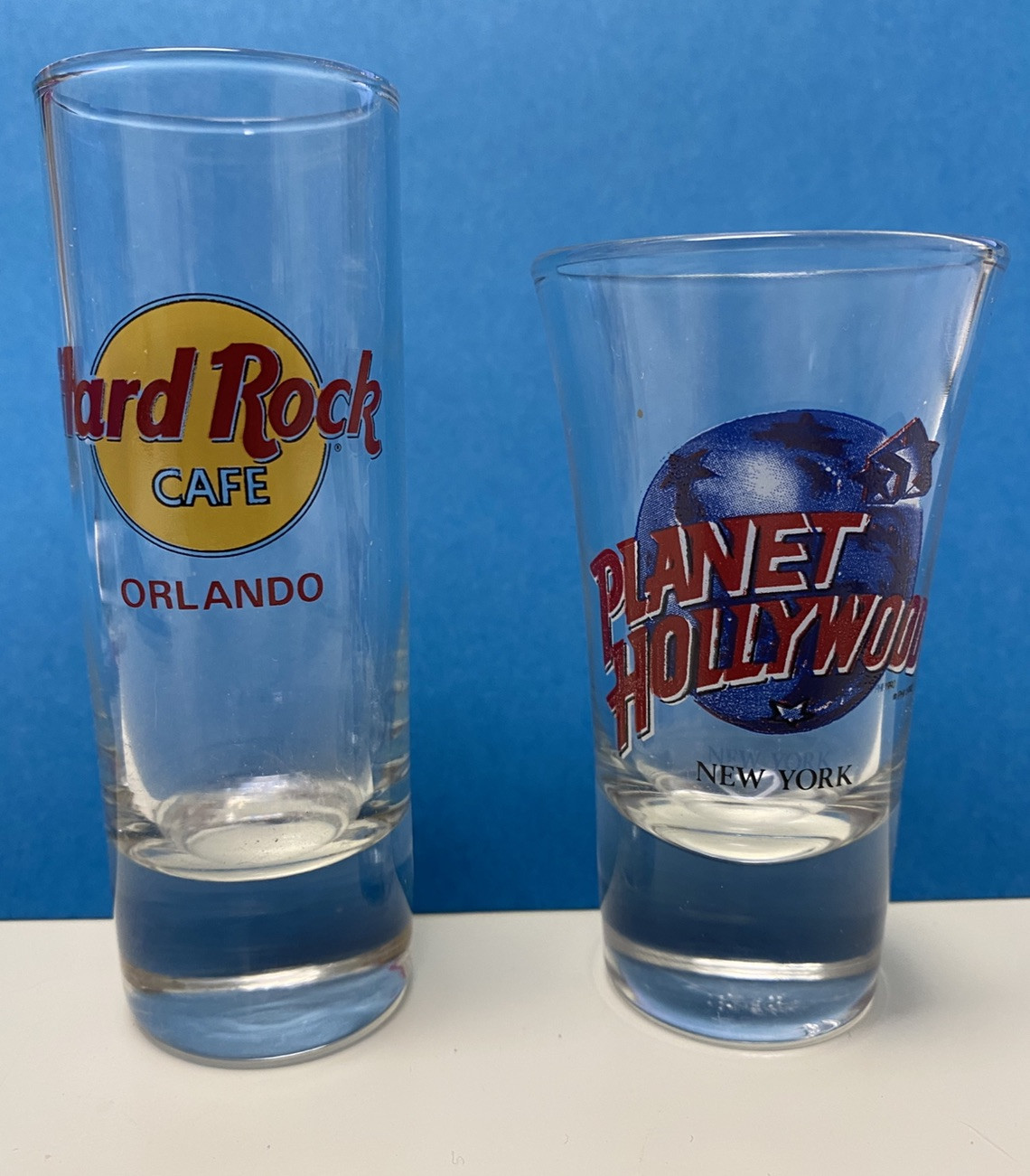 Tall Shot Glasses Hard Rock Orlando & Planet Hollywood New York
