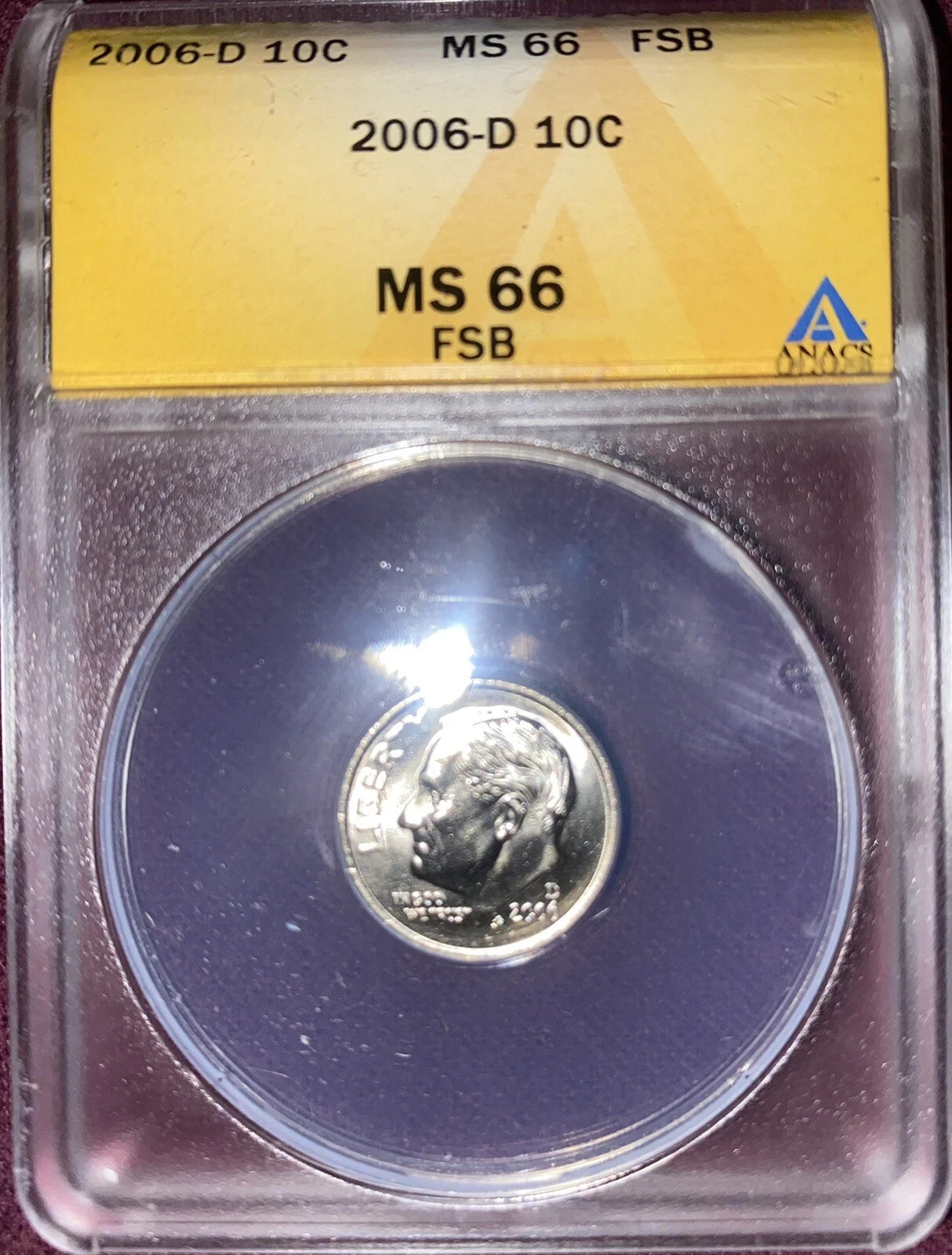 2006 P&D Roosevelt Dime ANACS MS66 FSB