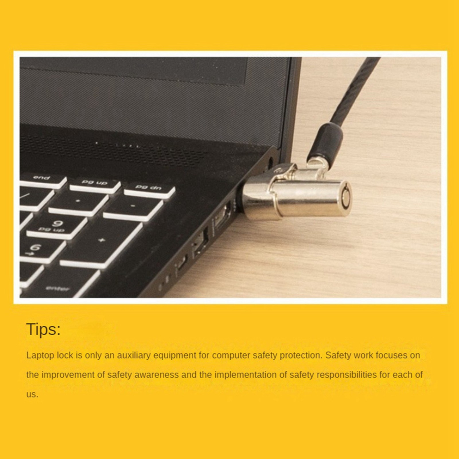 3X Computer Lock Laptop Lock, Suitable for 6mm X 2.5mm Lock Hole 8819