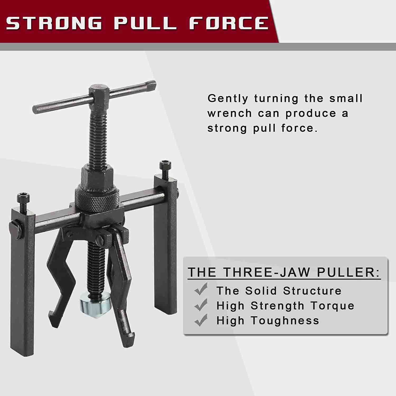 3 Jaw Pilot Bearing Puller Tool Set For Car Motorcycle Bushing Remover Extractor