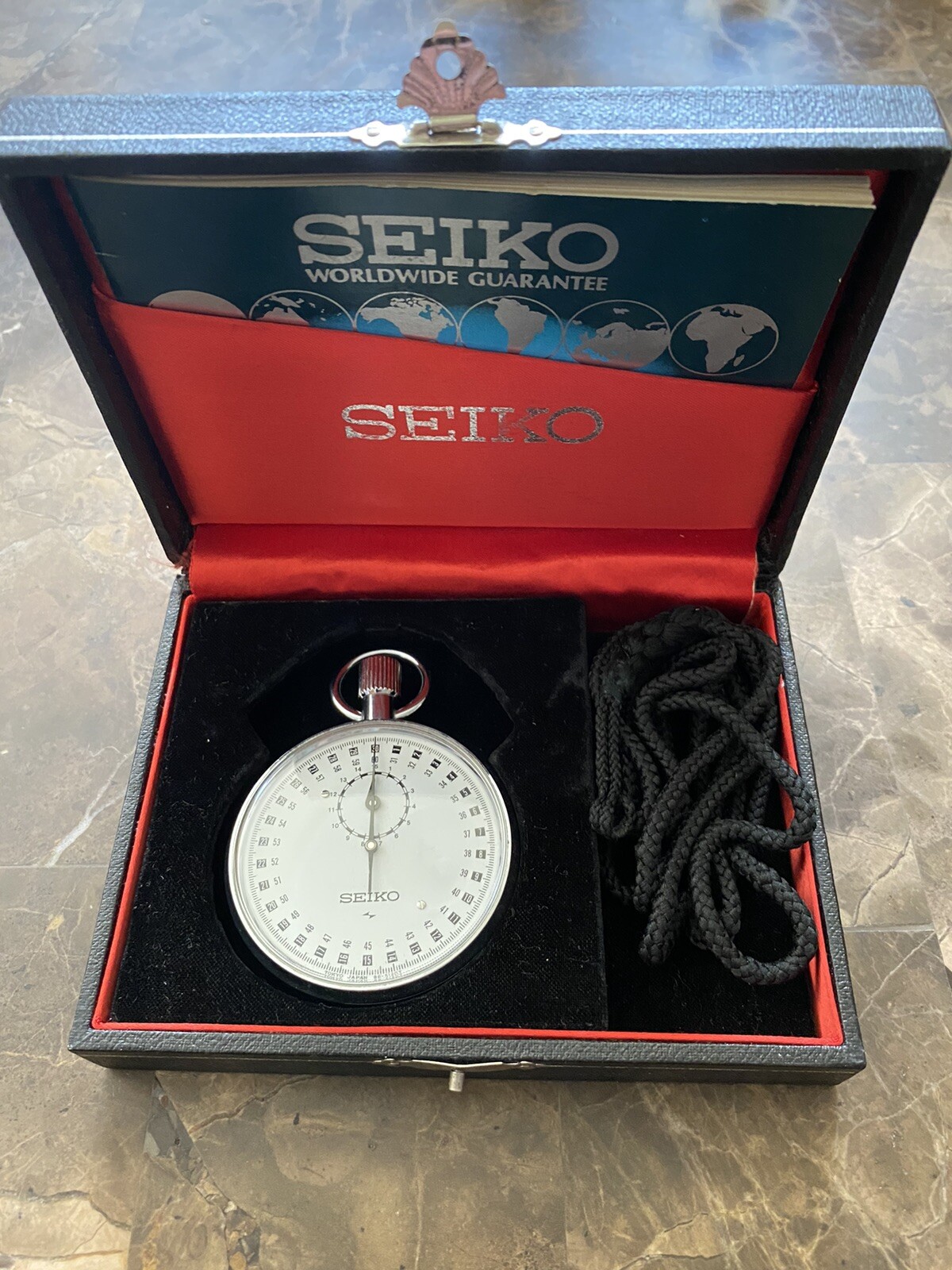 Vintage Seiko Stopwatch Base Metal 88-5059 With Original Box Instructions Nice!