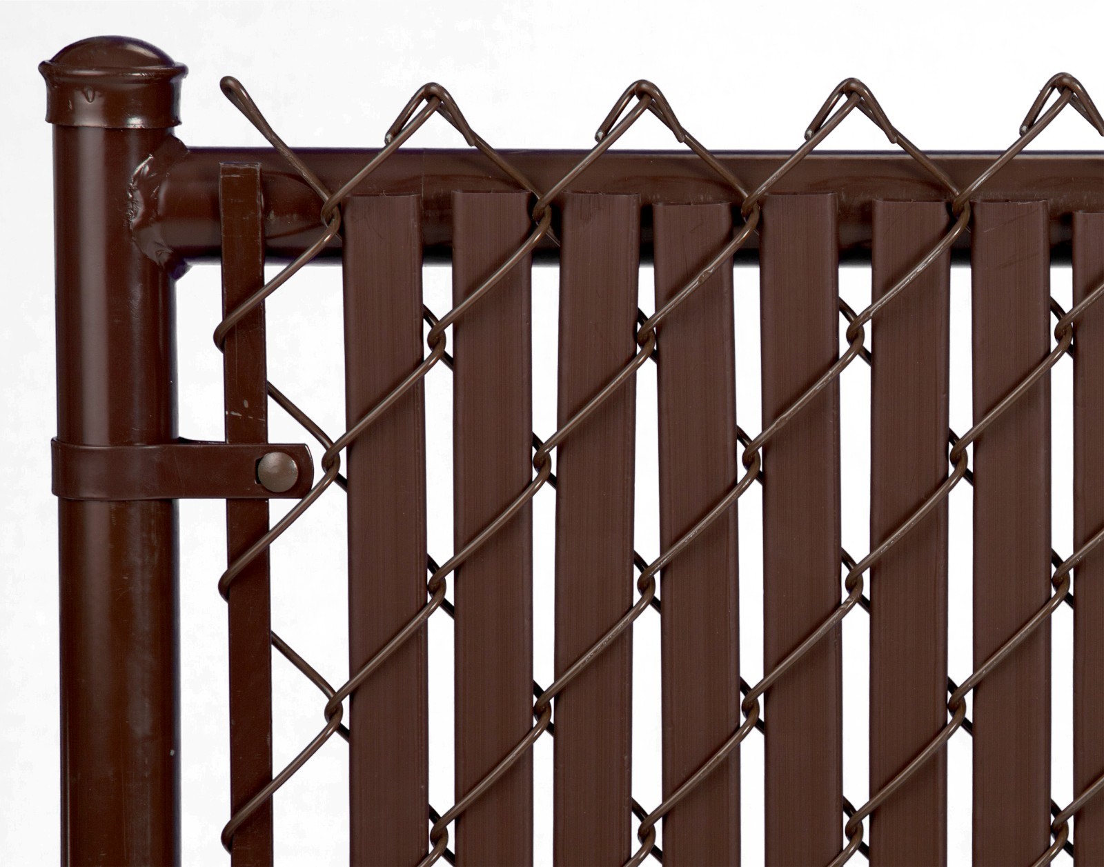 Chain Link Brown Double Wall Tube™ Privacy Slat For 3ft High Fence Bottom Lock