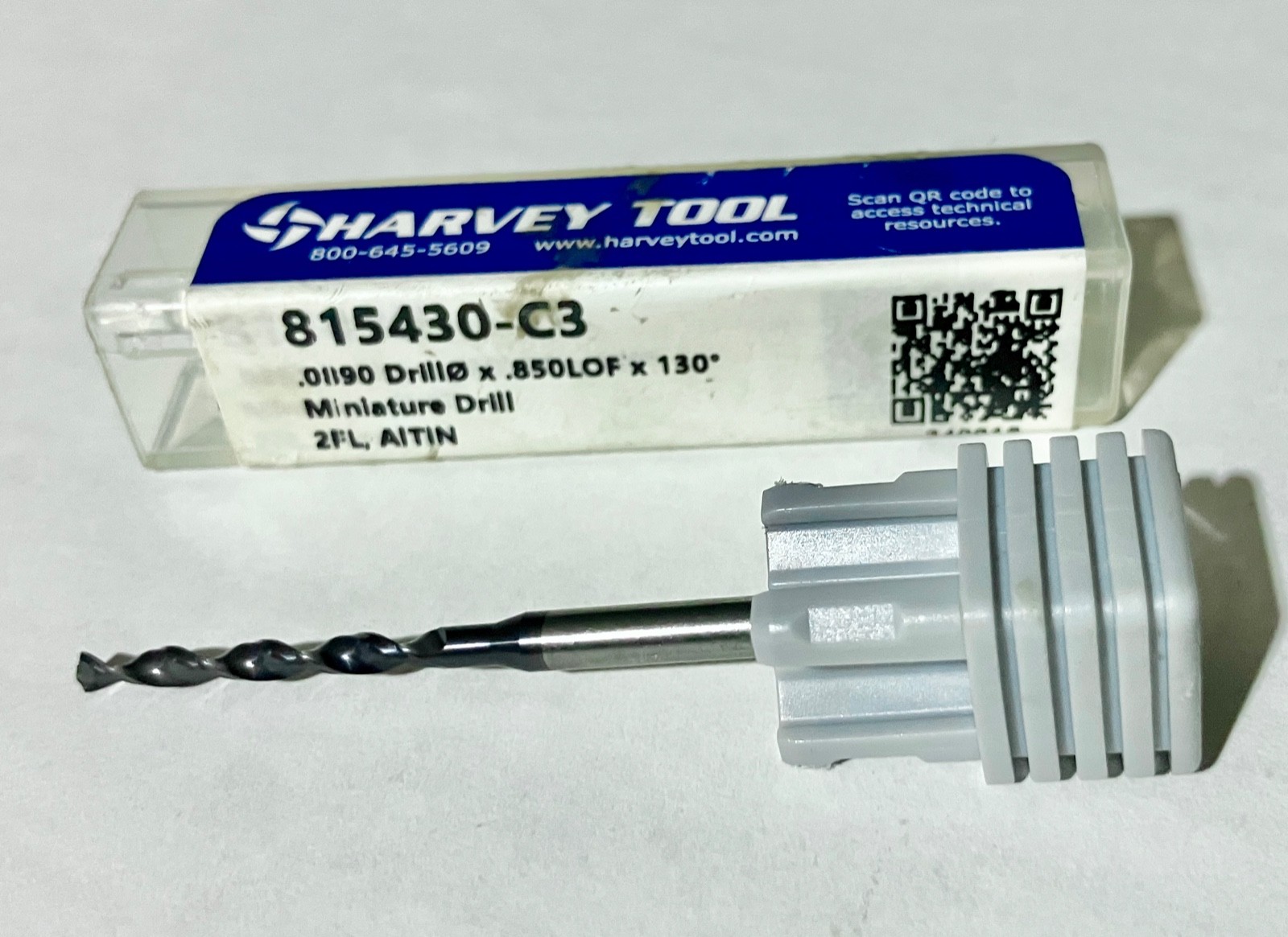 Harvey Tool Solid Carbide #43 Micro Drill 0.01190 x 0.850 130 Deg 2" - 815430-C3