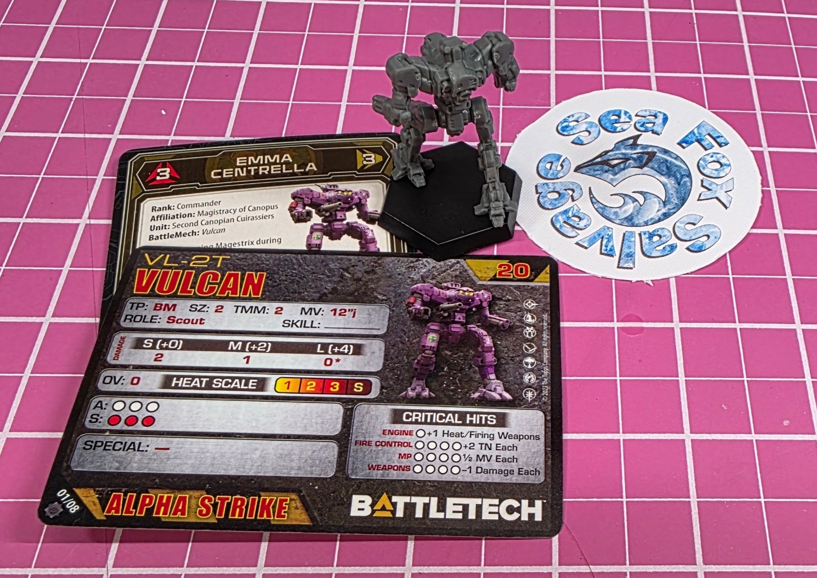 BattleTech Vulcan Mech -- Inner Sphere Security Lance + Cards