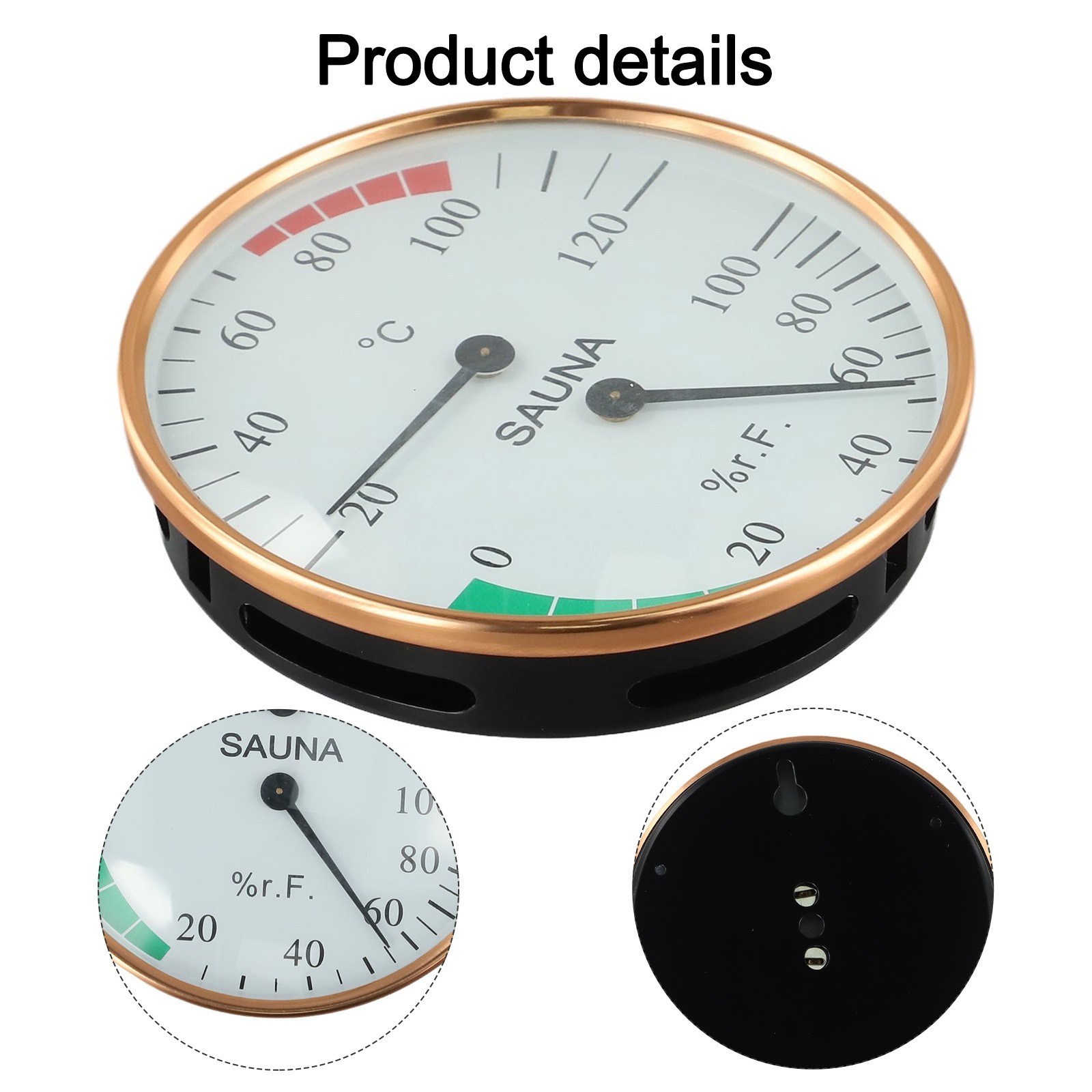 Temperature Range 10 to 120 Degree for CELSIUS Sauna Thermometer Wall Mount