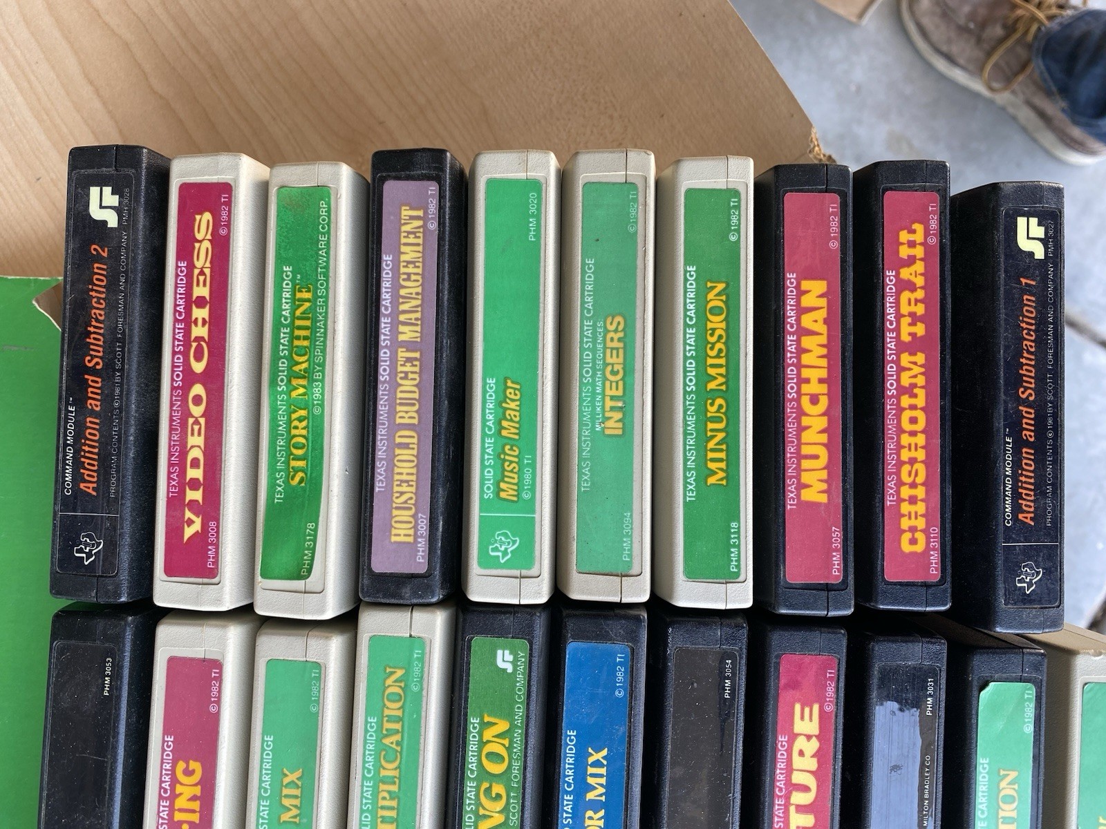 Massive Texas Instruments TI99 4A 99/4A Computer Cartridge Game Lot Untested