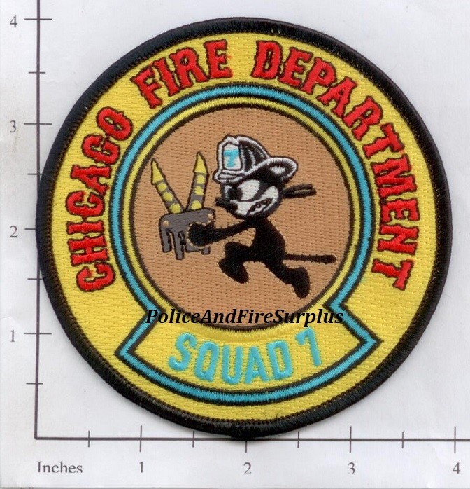 Illinois - Chicago Squad 7 IL Fire Dept Patch - Felix the Cat