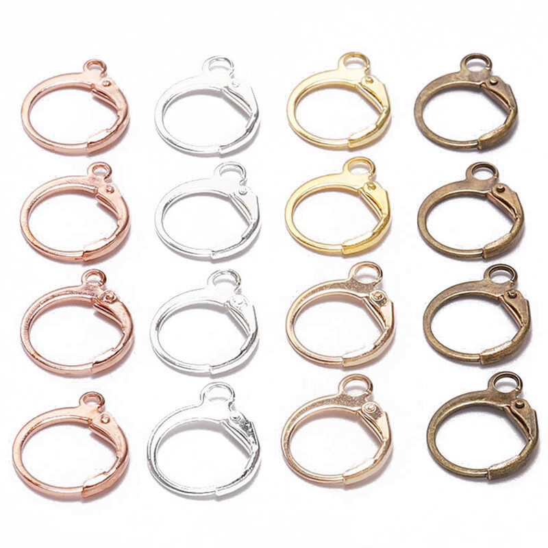 Metal 20pcs 14x12mm French Ear Loop Hoop Clip Hooks DIY Earring Making