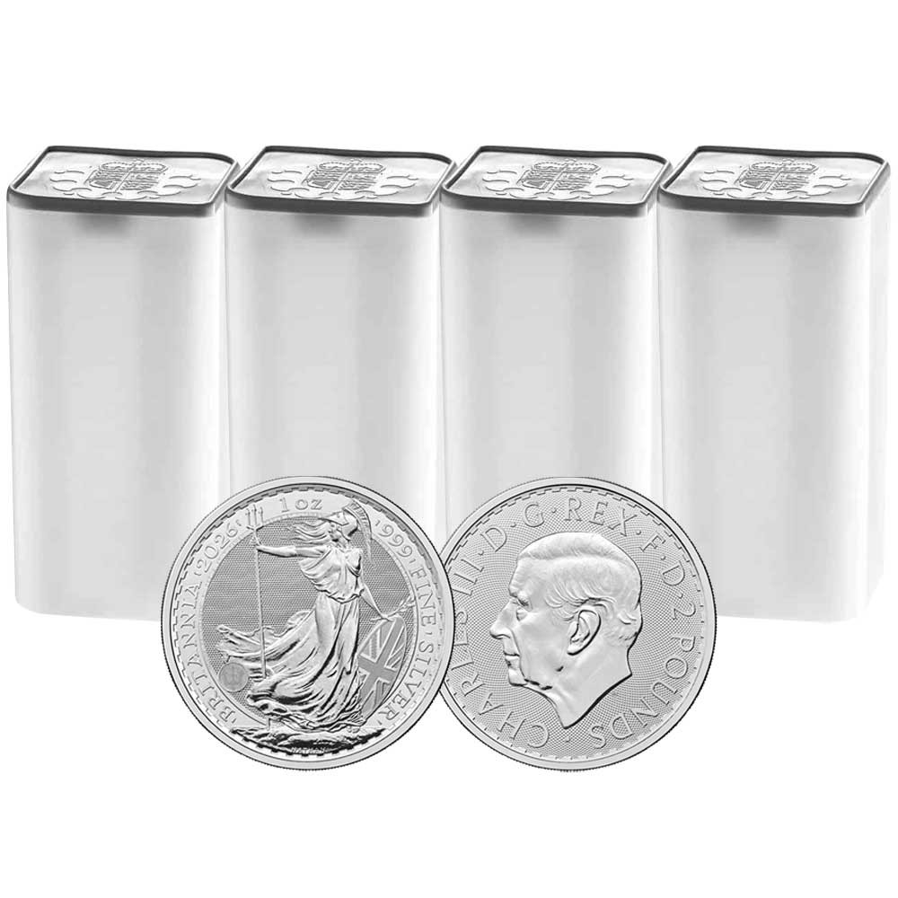 Lot of 100 - 2026 U.K. 2 Pound Silver Britannia .999 1 oz BU