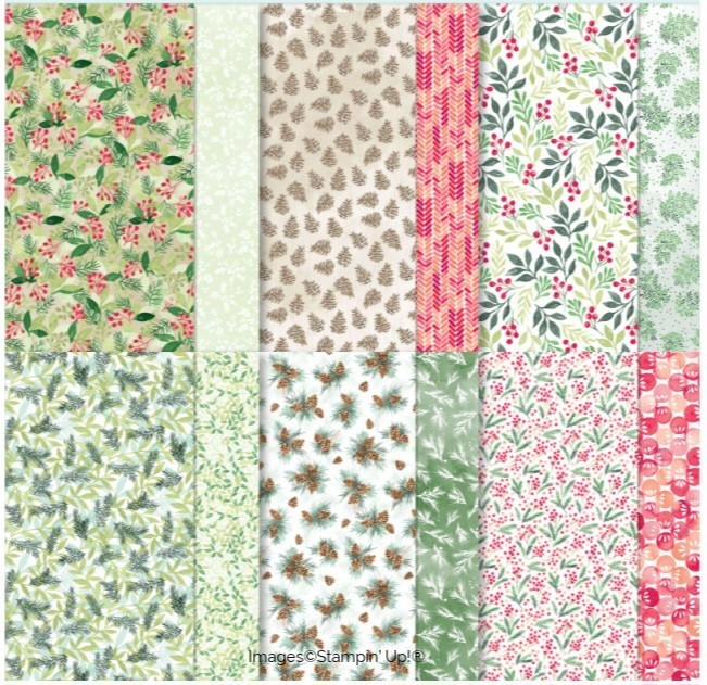 Stampin Up * PAINTED CHRISTMAS * DSP, 24 SHEETS 6x6 PAPER-FUN TRADITIONAL PRINTS