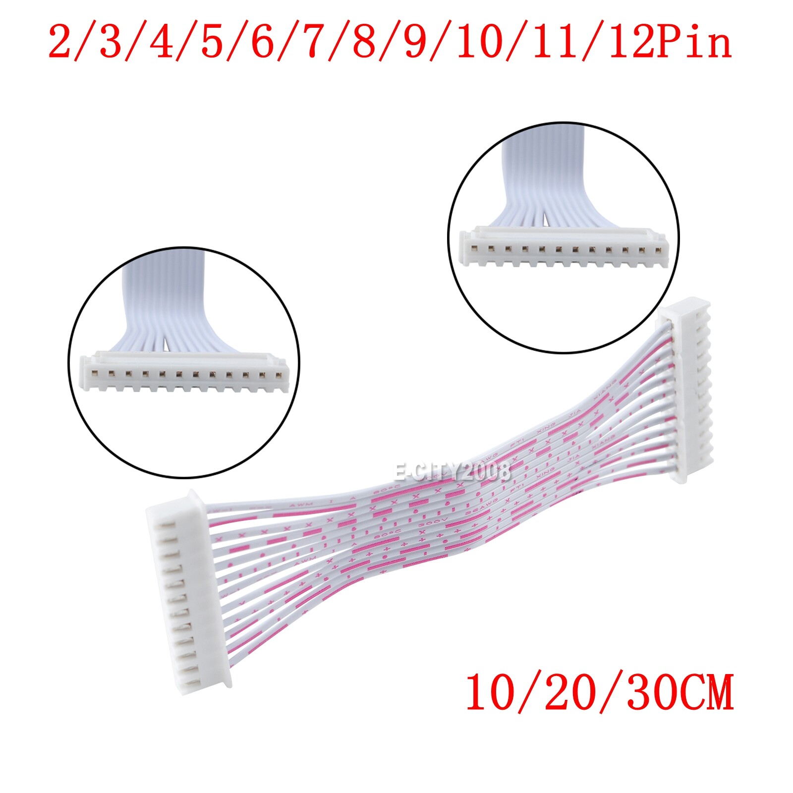 JST-XH 2.54mm Dualheaded Wire Cable Female to Female PCB 2Pin-12Pin 10/20/30cm
