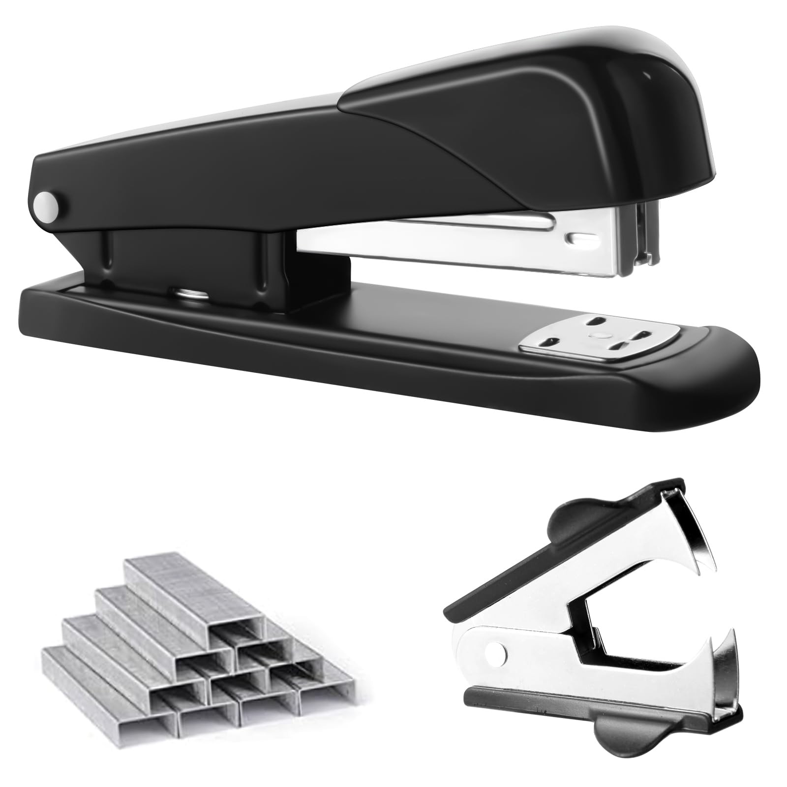 GROLENT Black Modern Office Stapler 25 Sheet Capacity Automatic Includes 1000...