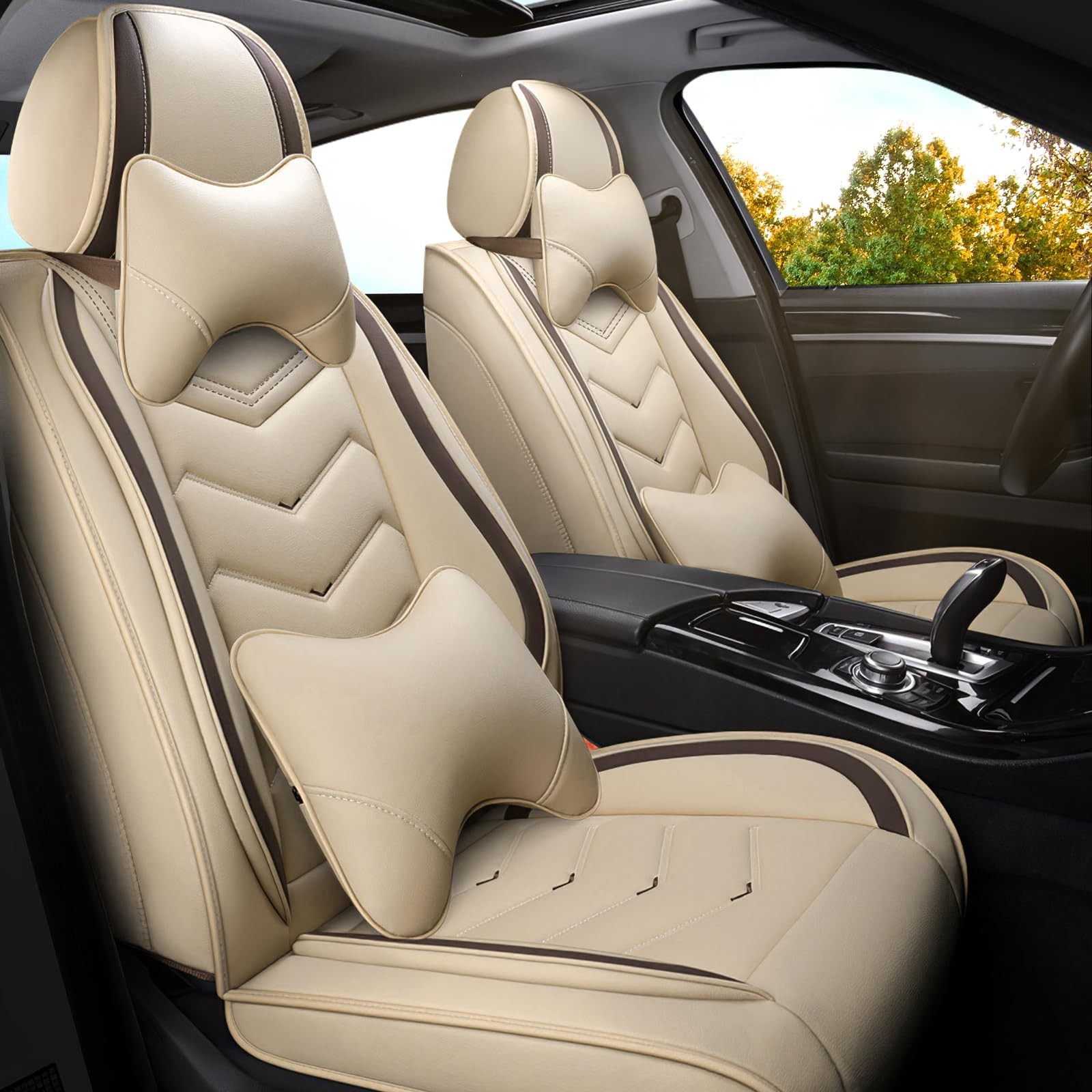 ADERN Car Seat Covers for Ford Mustang 2000-2026, Premium Nappa Leather Car S...