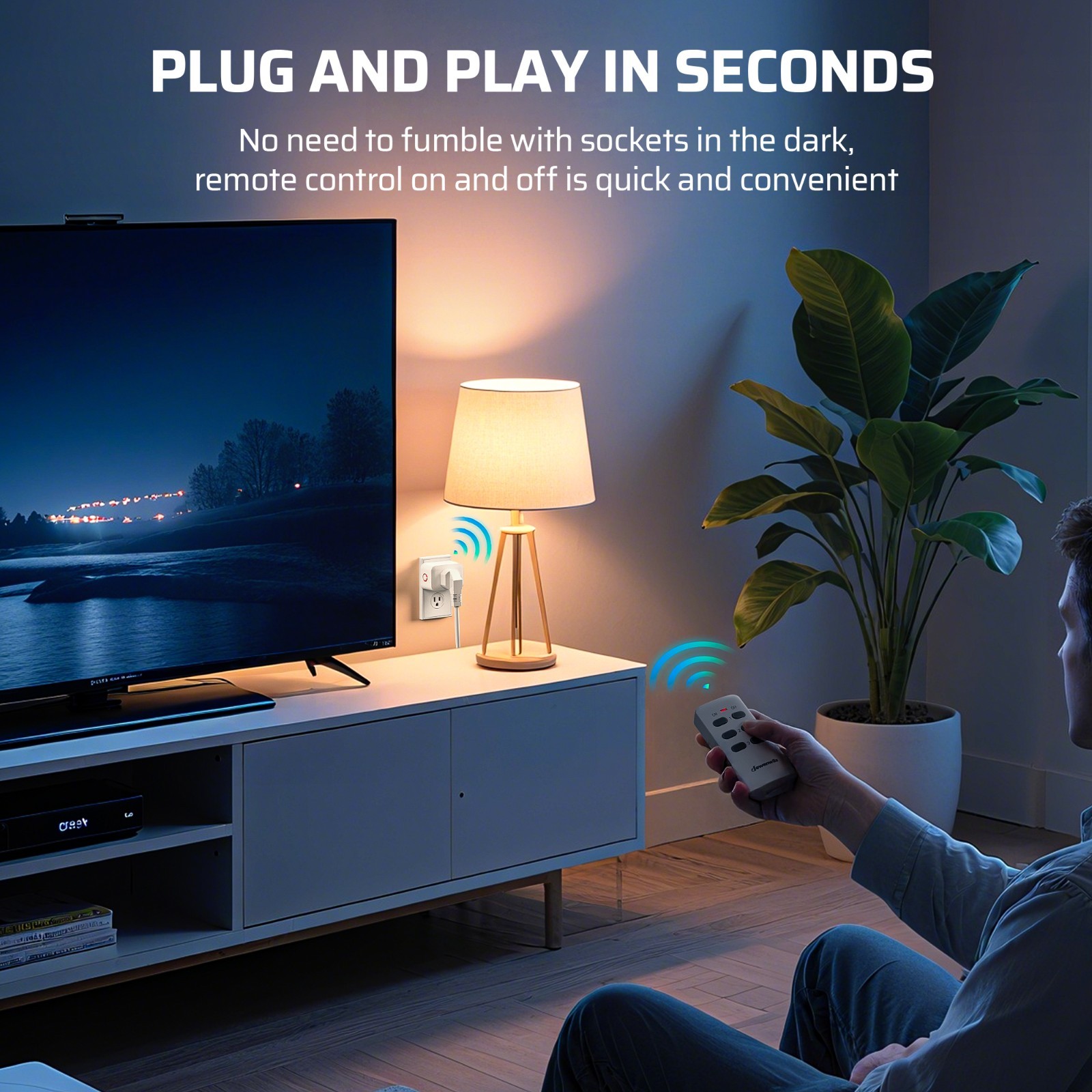 DEWENWILS Wireless Remote Switch 3 Outlet 100FT Range for Home Appliances