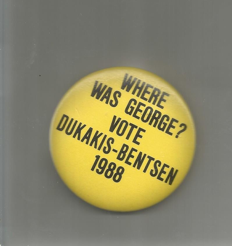 DUKAKIS-BENTSEN 1988  PRETENIAL CAMPIAIGN 2  1/2 PINBACK