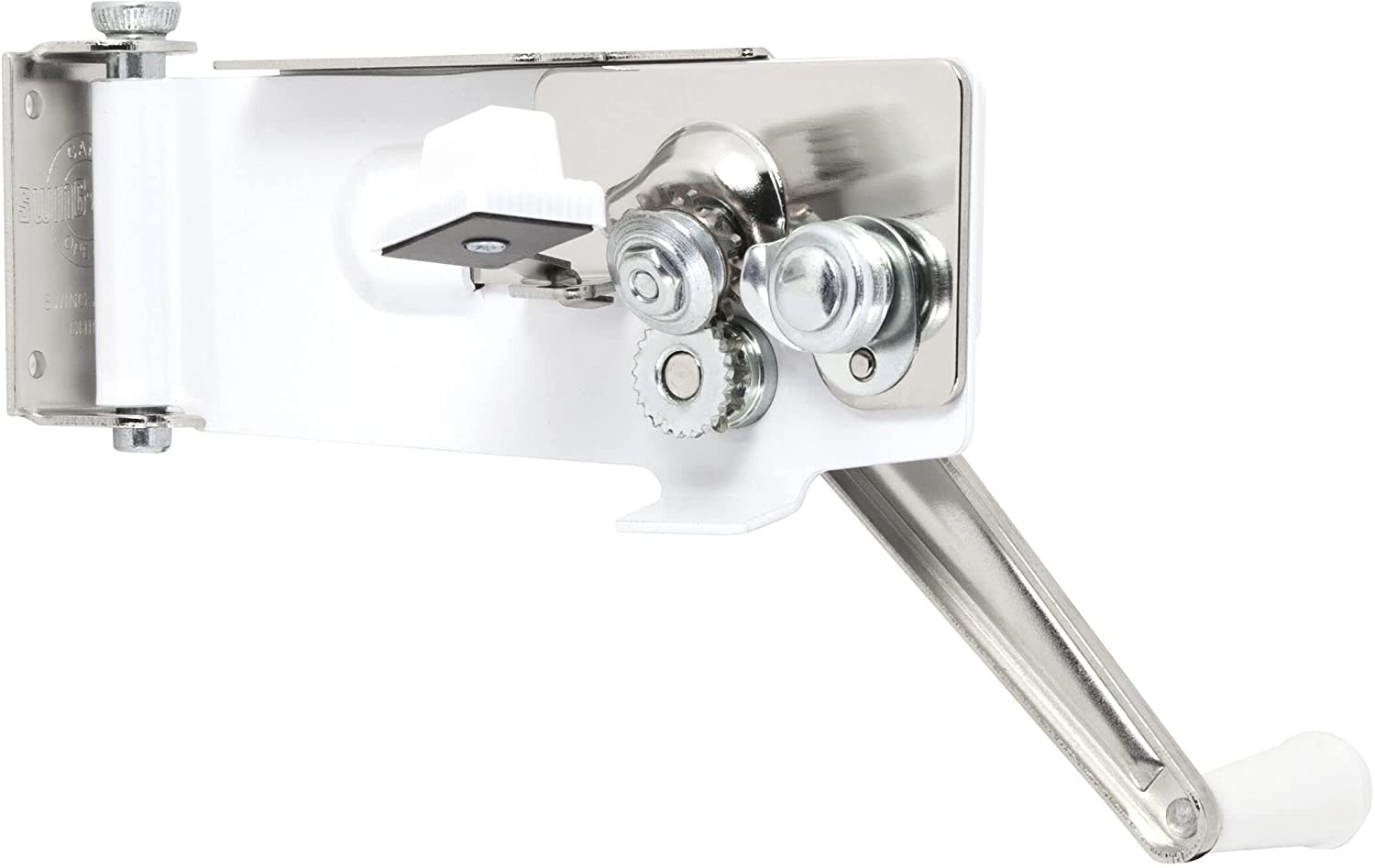 Heavy Duty Kitchen Manual Wall Mount Can Opener Magnetic Lifter Swing Away,White