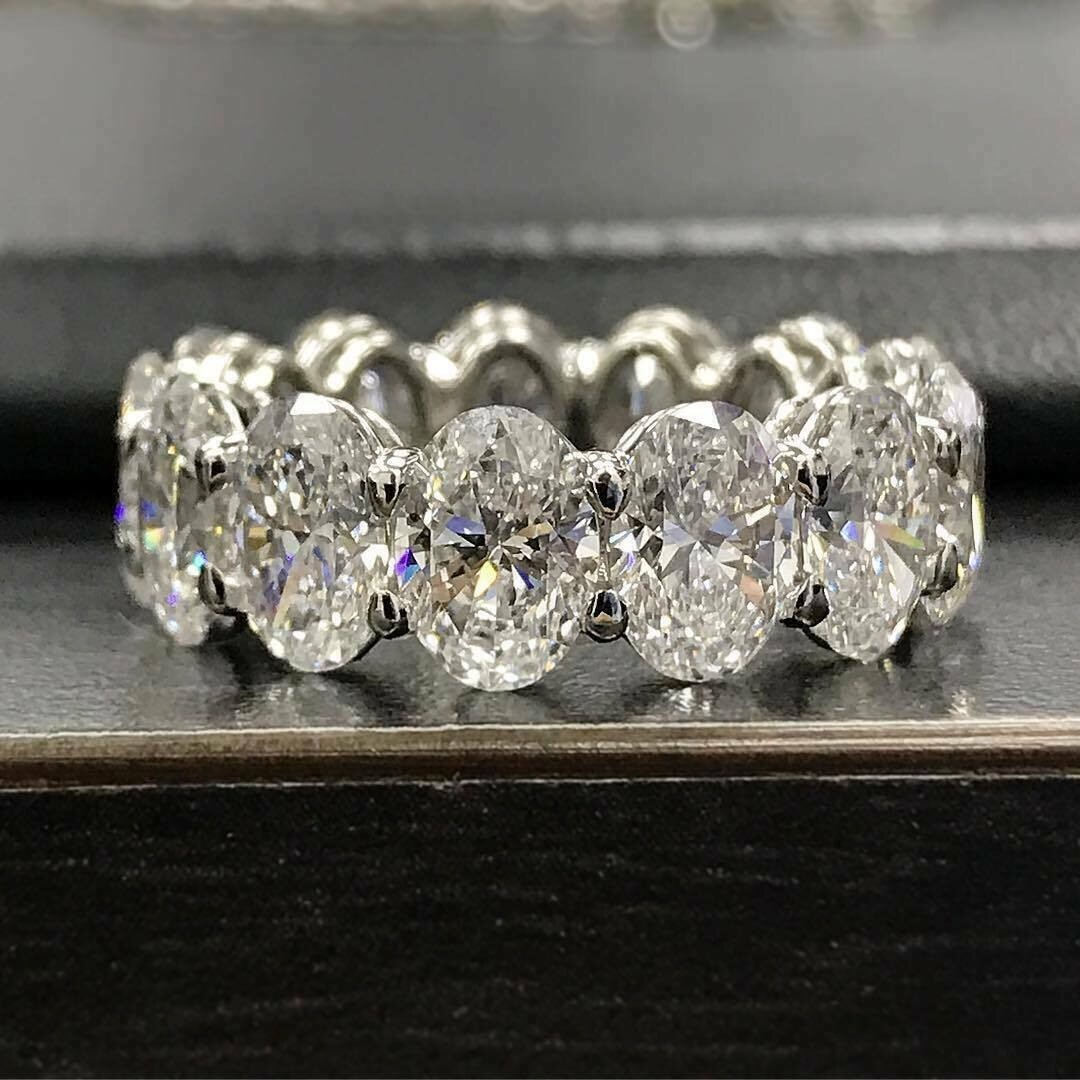 4.50 Ct Oval Cut White Diamond Lab-Created Engagement Ring 925 Sterling Silver