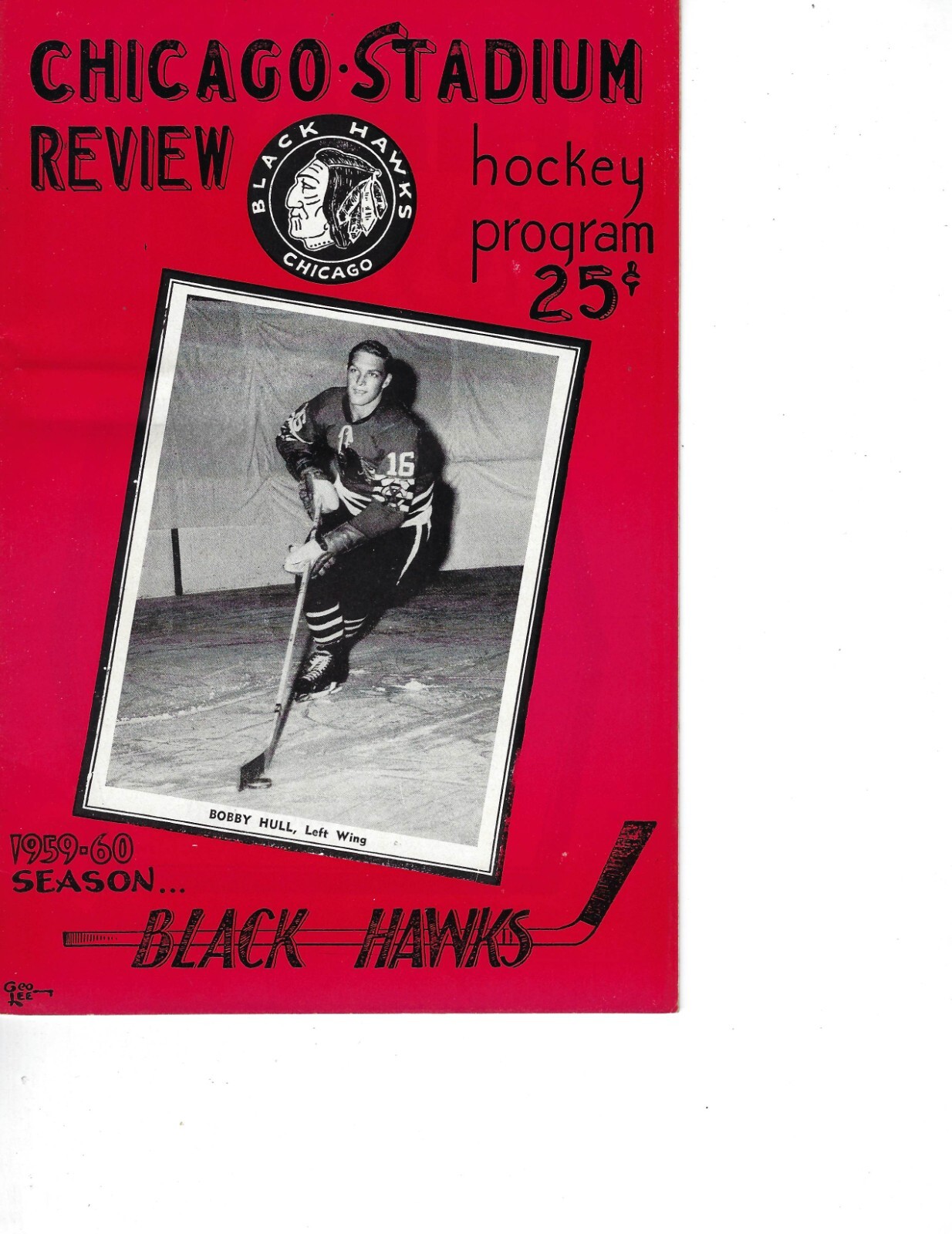1960 1/10 hockey program & ticket Montreal Chicago Blackhawks Glenn Hall SHUTOUT
