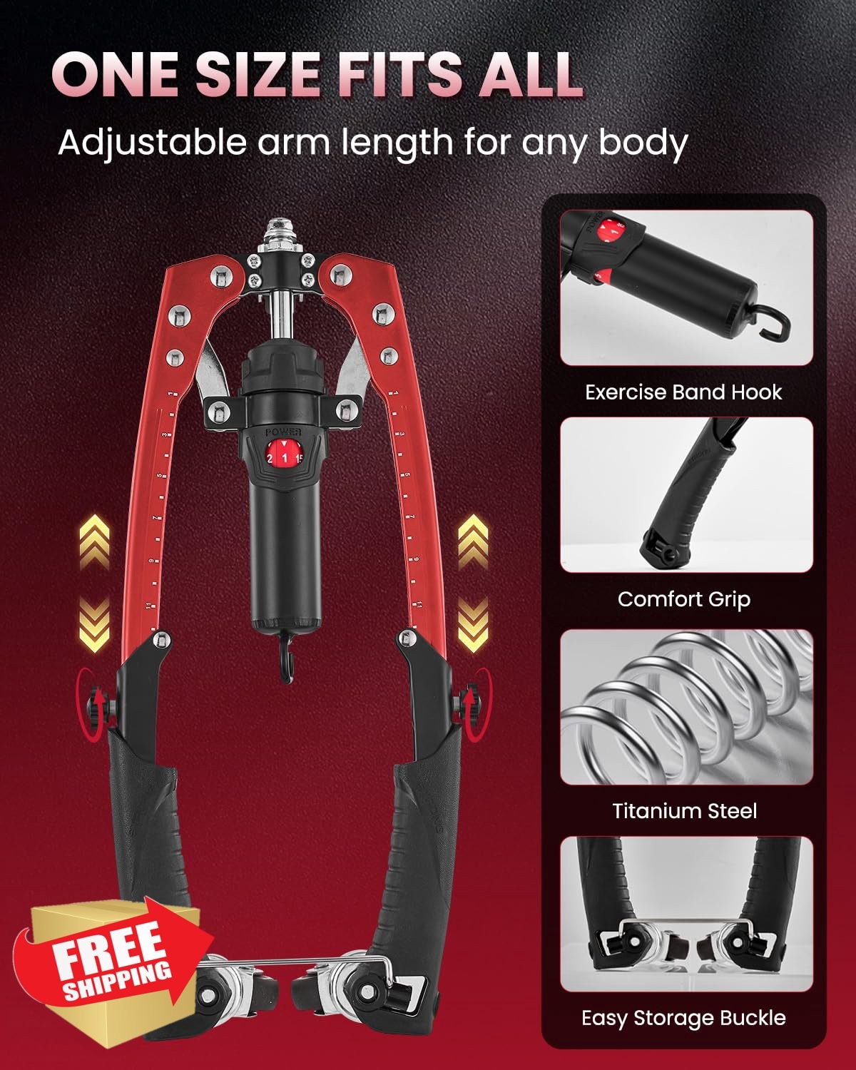 SAKER Arm Trainer Chest Expander Ab Roller Wheel Strength Gym