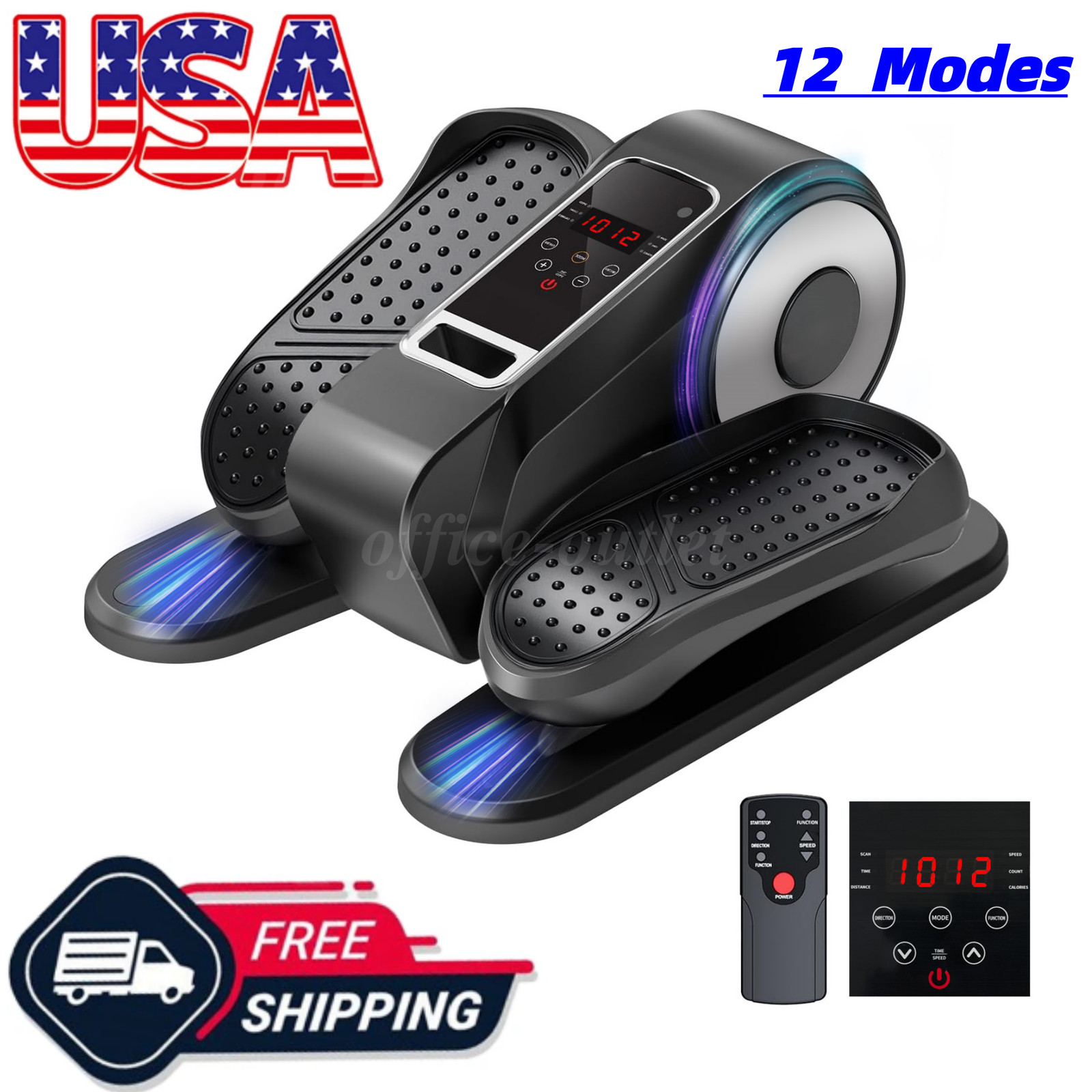 Mini Under Desk Elliptical Trainer LCD Remote 12  Modes For Adults Seniors