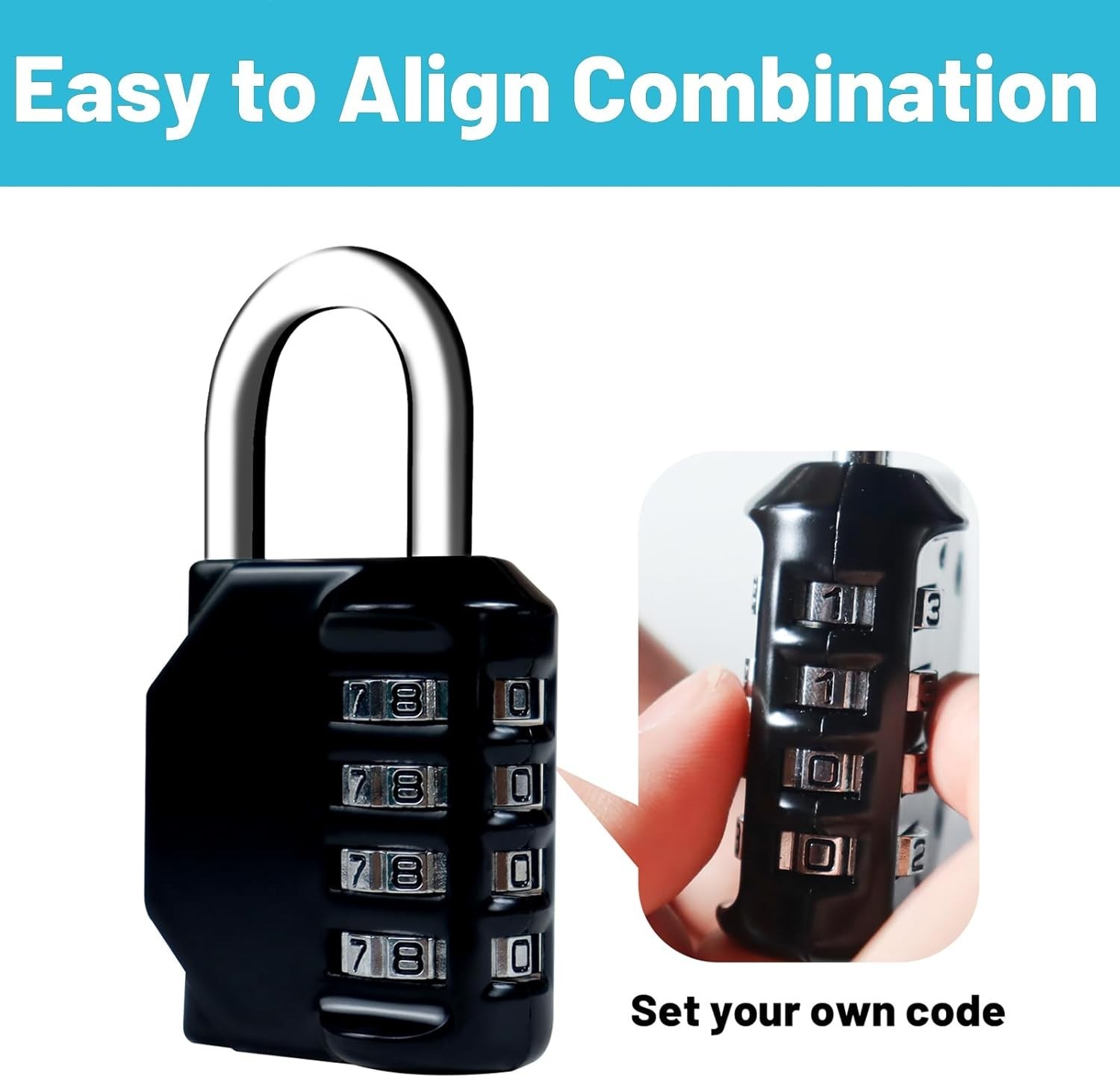 4-Digit Waterproof Combination Lock - Versatile Security for Lockers