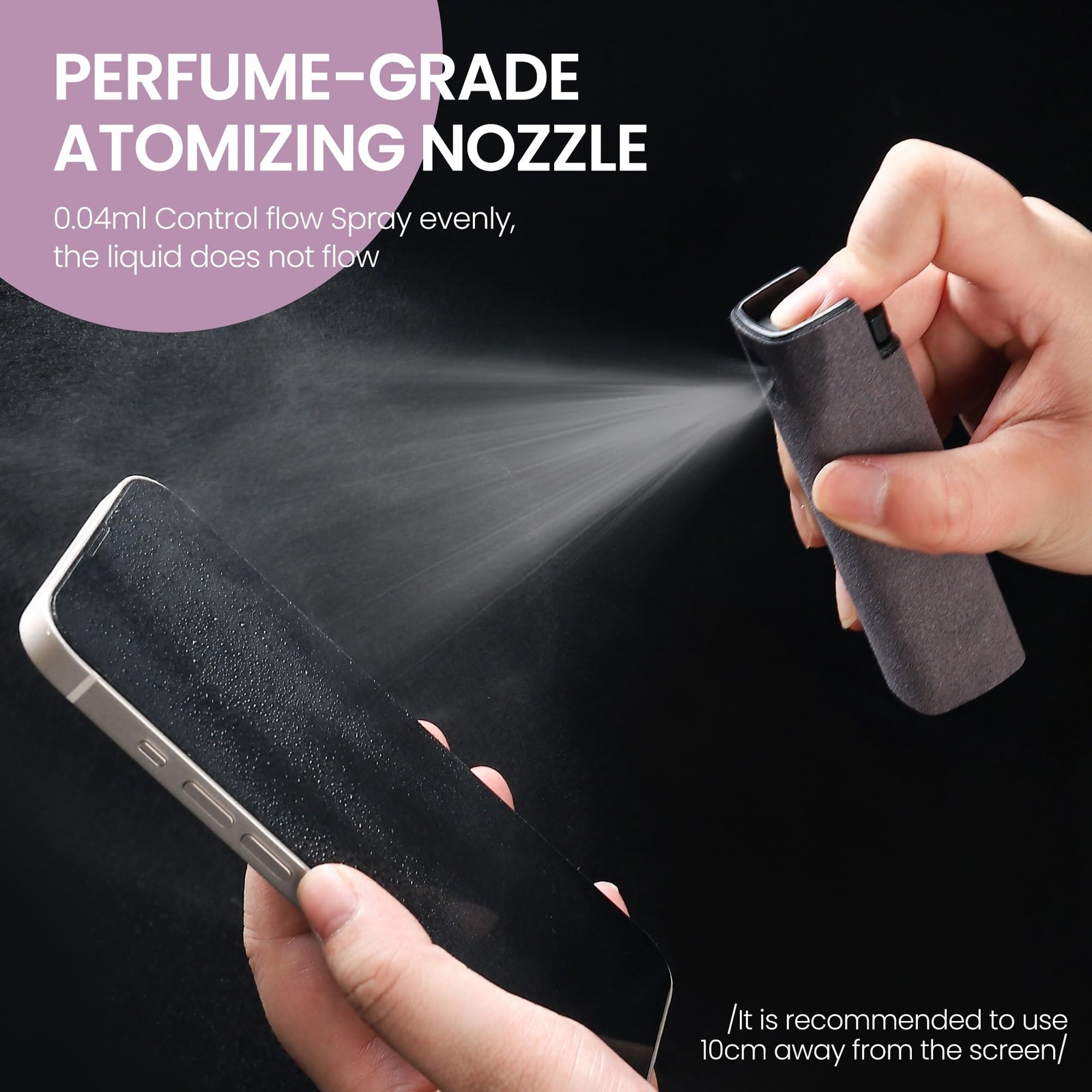ZERNBER 2 Pcs Screen Cleaner Kit, 3-in-1 Touchscreen Mist 2 Pcs-Pink+Grey