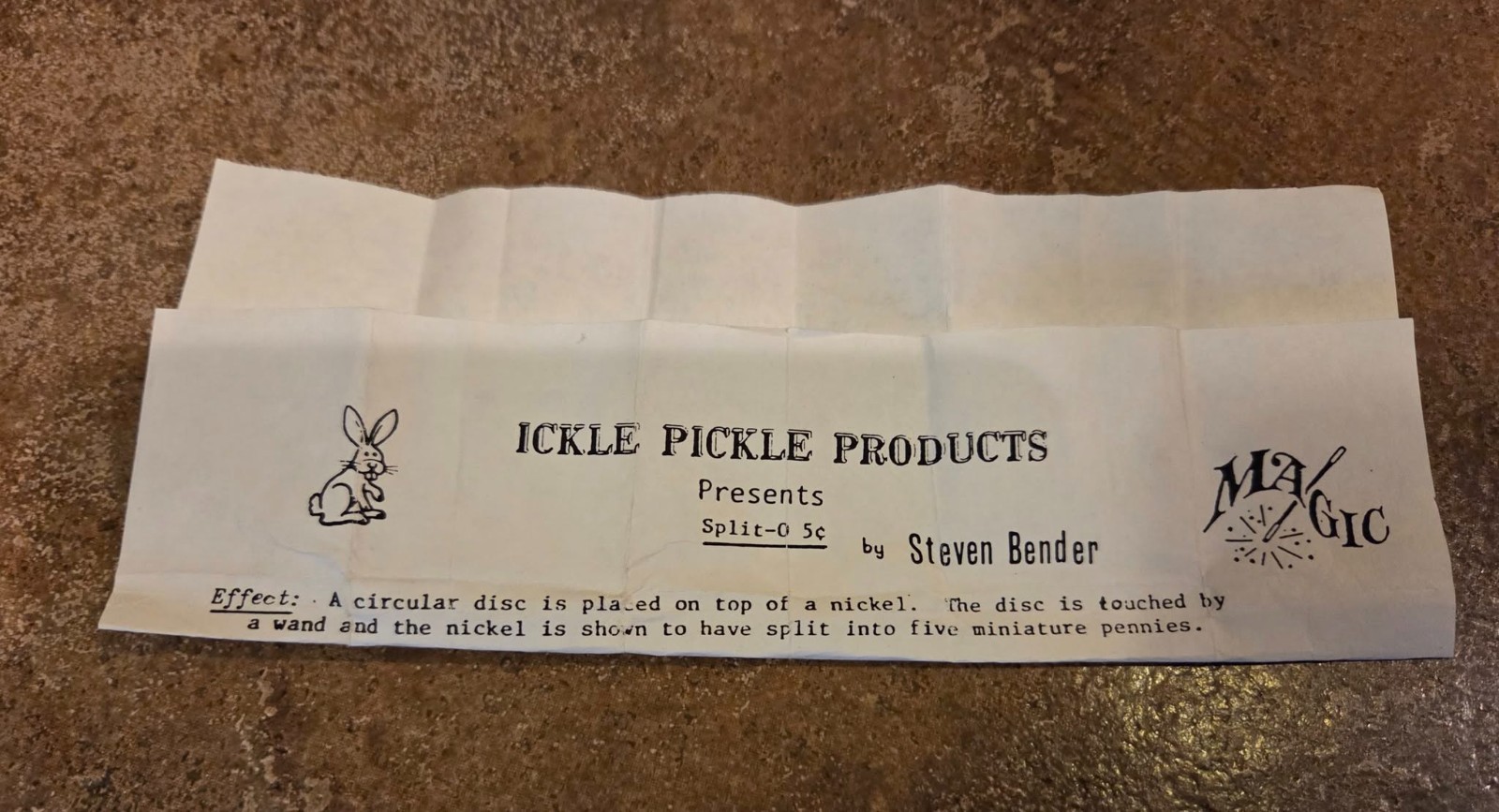 Split-05 Cent by Ickle Pickle and Steve Bender Magic Mentalism Tricks