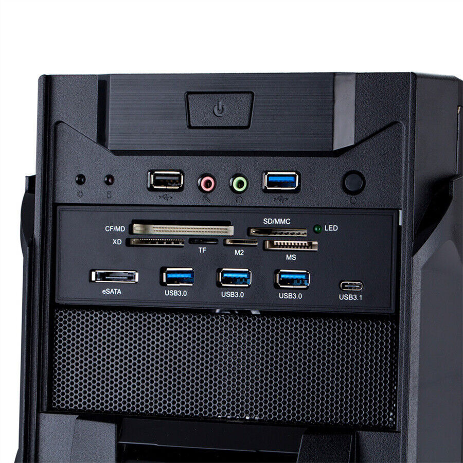 5.25" Computer Interface Panel USB Card Reader USB 3.0 Type-C eSATA SD TF CF XD