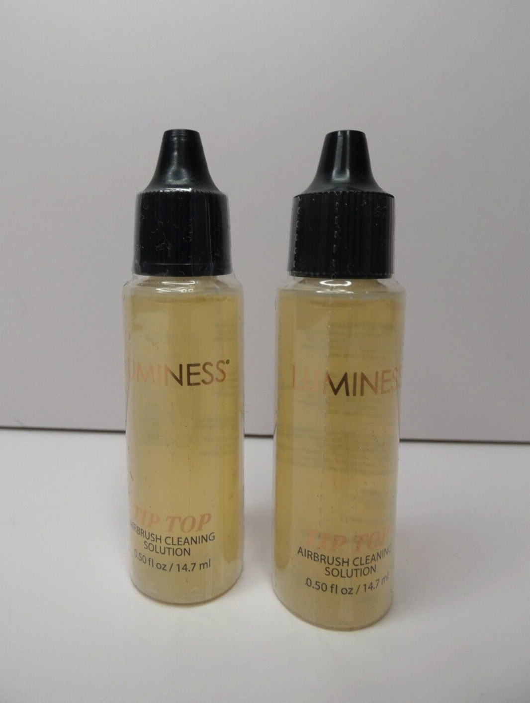 Luminess Tip Top Set of 2 Airbrush Cleaning Solution 0.5 fl oz 14.7 ml Ea Sealed