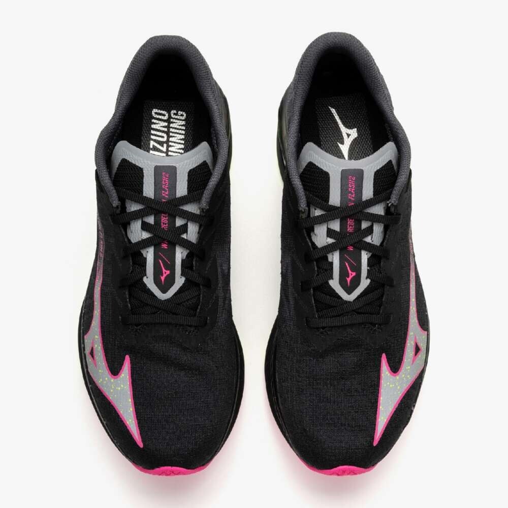 Mizuno Wave Rebellion Flash 2 Black Pink Yellow width 2E J1GC243652 Men's Size