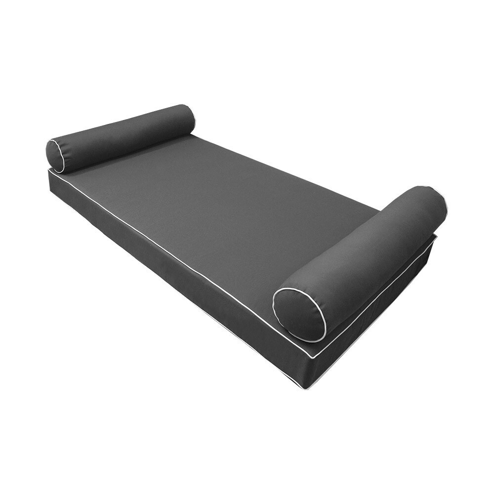 |SLIPCOVER ONLY|S5 Daybed Mattress Bolster Covers Contrast Pipe Trim Twin AD003