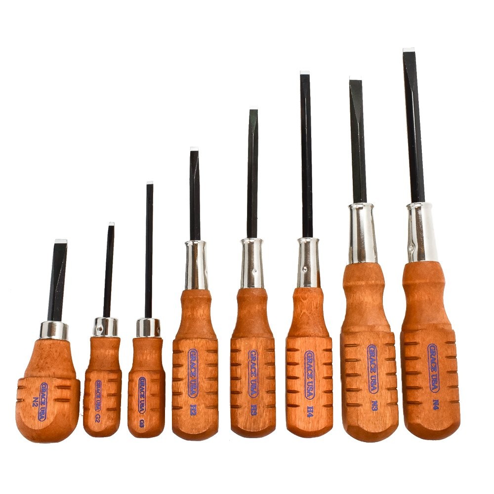 Gunsmith Screwdriver Set 8 Piece Precision Hollow Ground Wood Handle