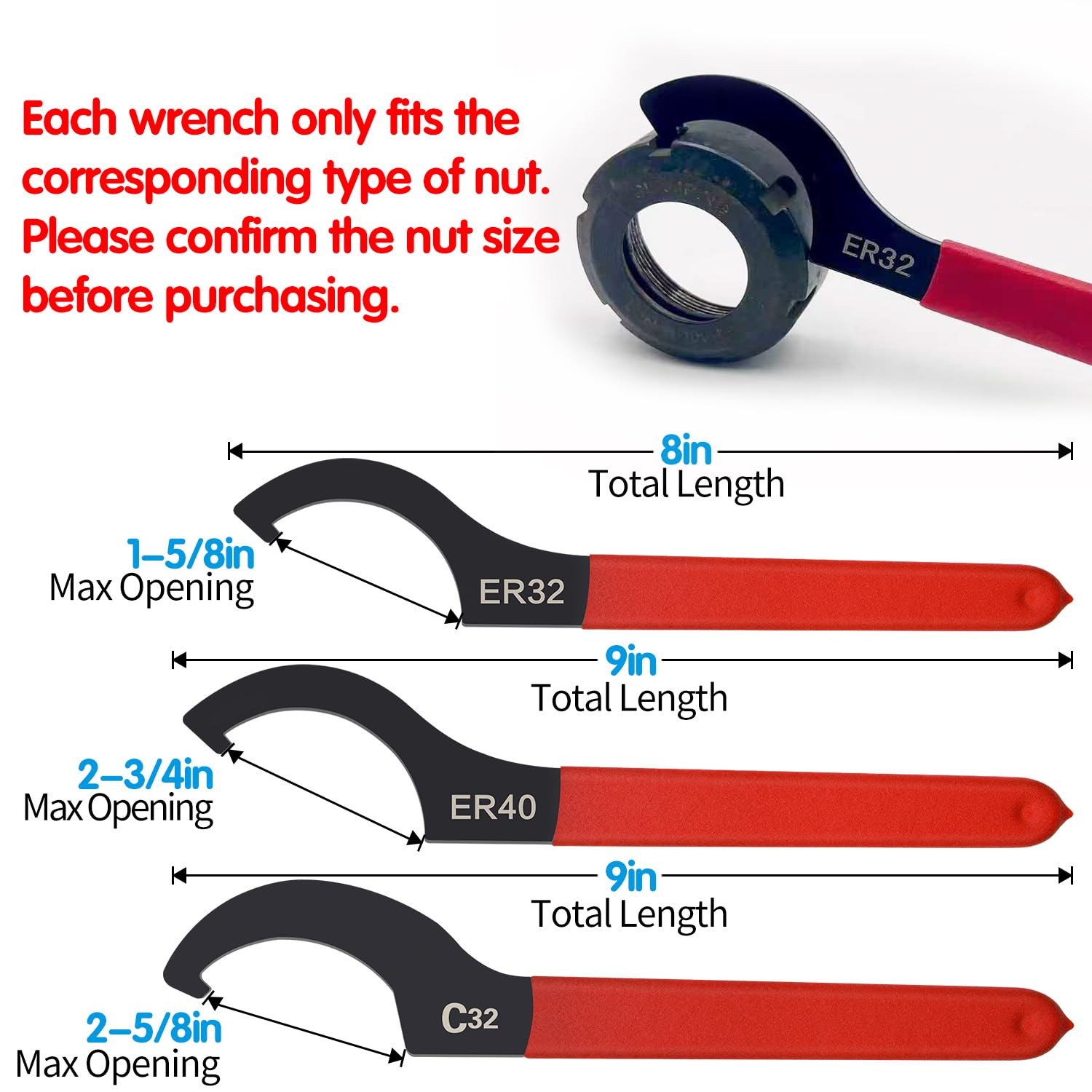 Mdvora 6pcs Coilover Spanner Wrench Set, C-Shape Shock Spanner Hook Wrench To...