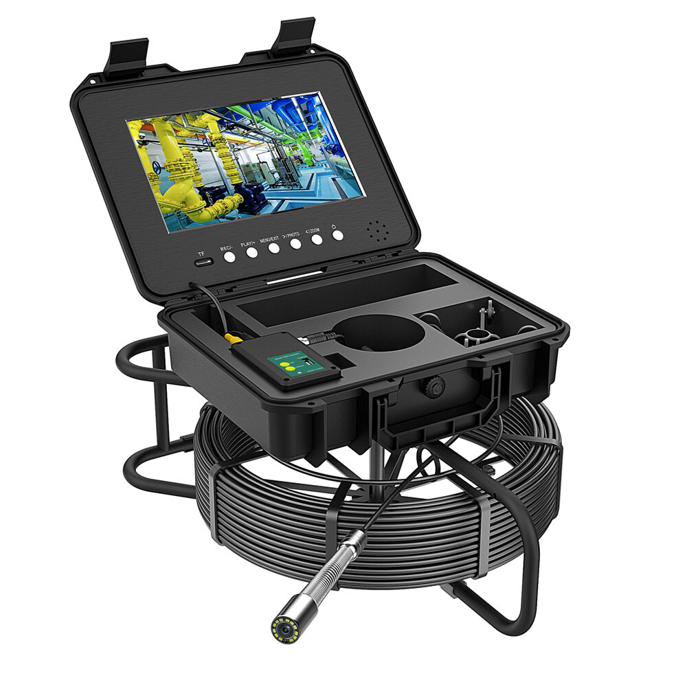 10.1" 70M Pipe Inspection Camera with 512HZ Locator Self-leveling Meter Counter