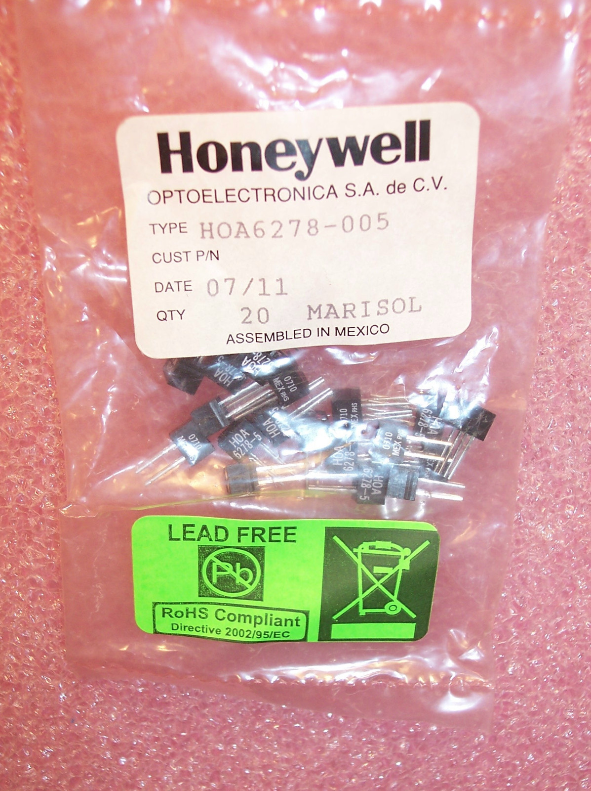 QTY (20) HOA6278-005 HONEYWELL HOA6278-5 SENSOR ROHS