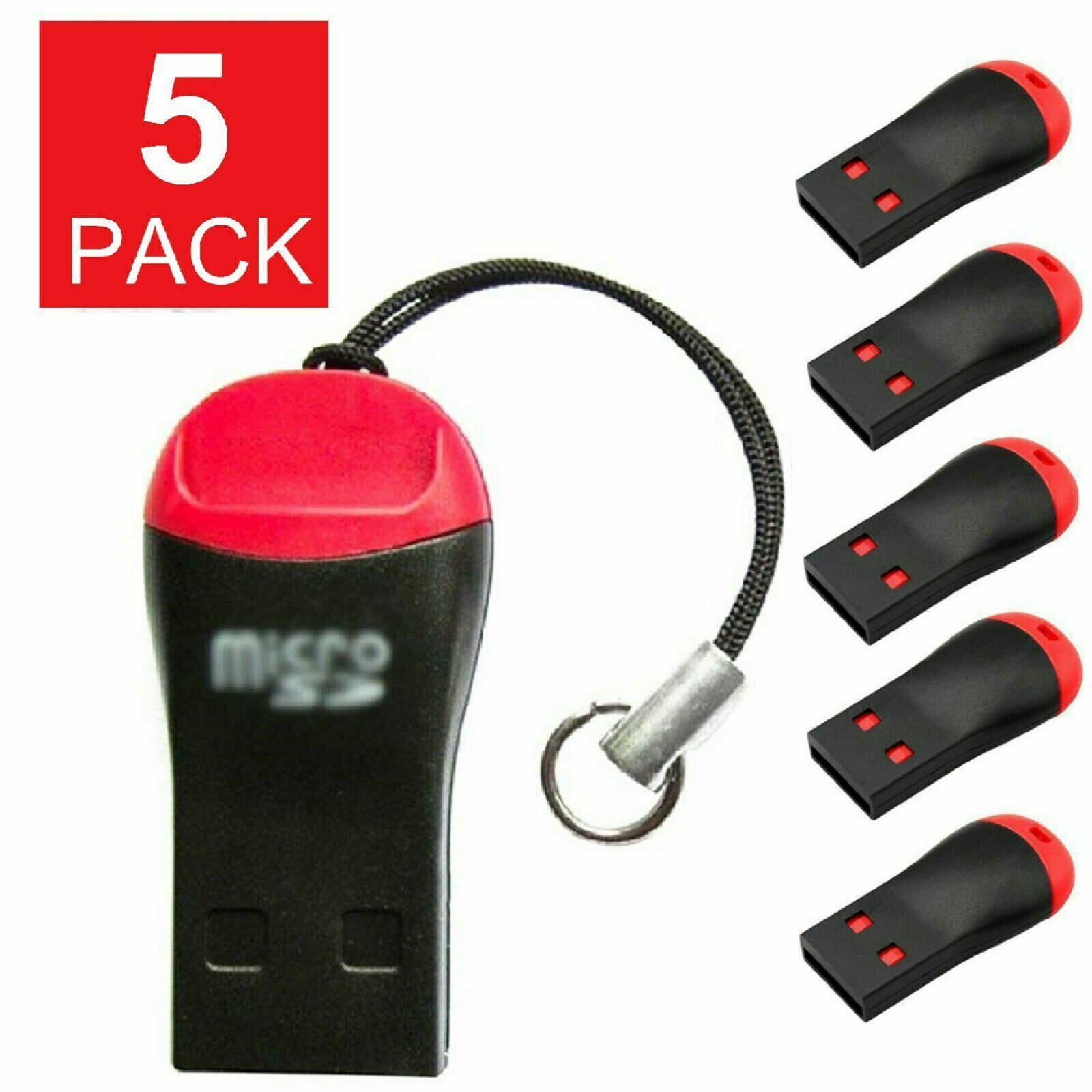 5X Memory Card Reader Adapters to USB 2.0 Adapter for Micro-SD SDHC SDXC TF