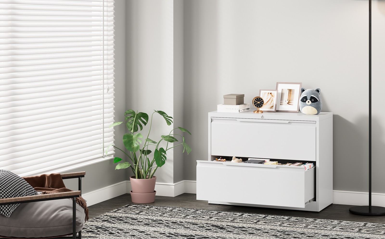 Metal 2 Drawer Storage Cabinet Lateral Storage Cabinet WT Office Filing Cabinet
