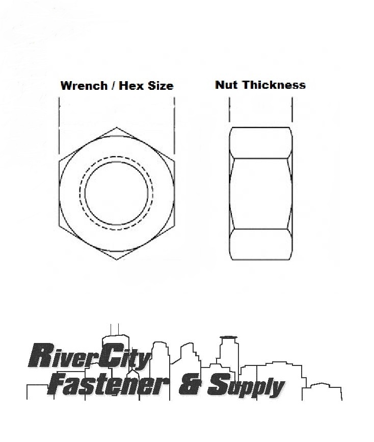 (5) 3/8-16 Left Hand Thread Hex Nuts 3/8x16 With 9/16 Hex / Reverse Thread