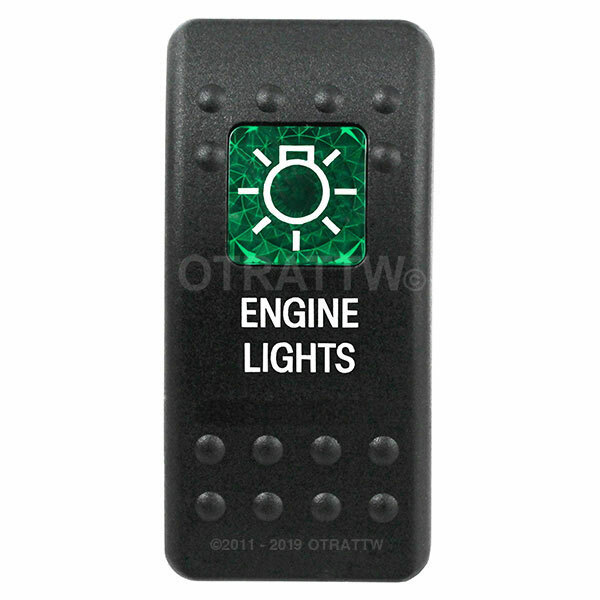 OTRATTW Carling Technologies Contura II Rocker only, ENGINE LIGHTS, GREEN LENS