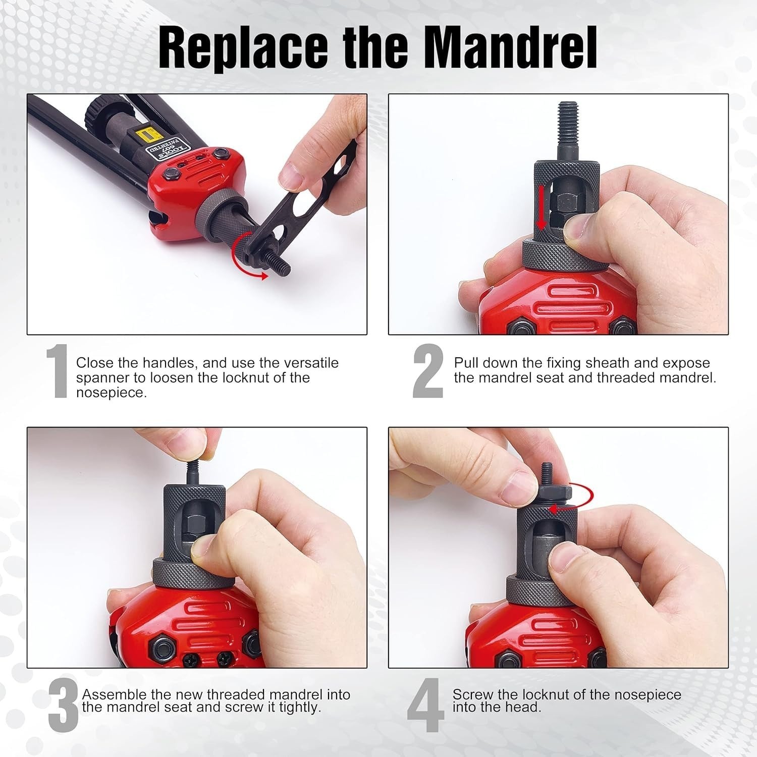 Amjoy M12 Rivet Nut Tool Set with 10 Rivet Nuts - Durable & Easy Replacement