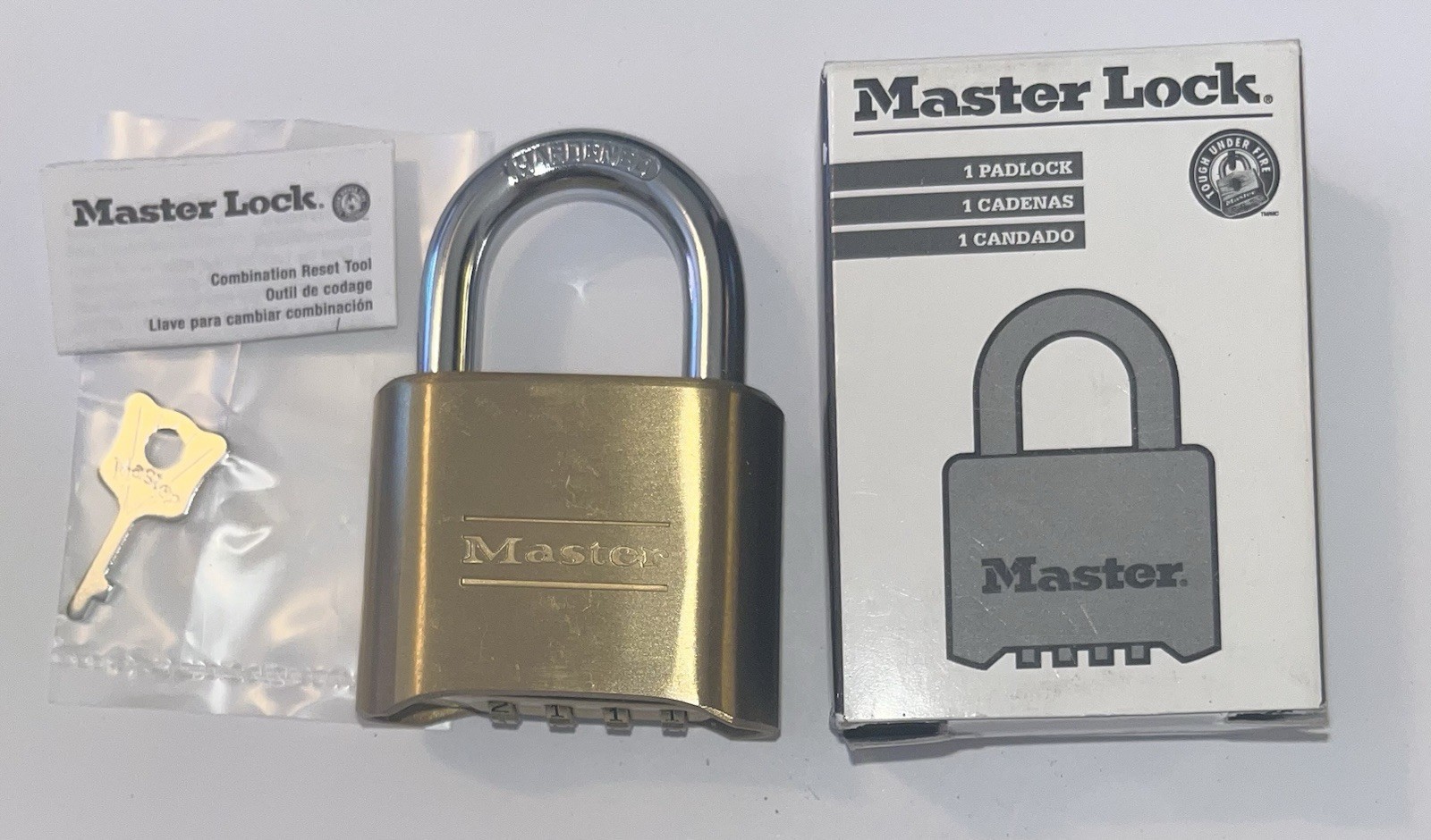 Master Lock 175 Set Your Own Combination Padlock, Brass Finish NEW
