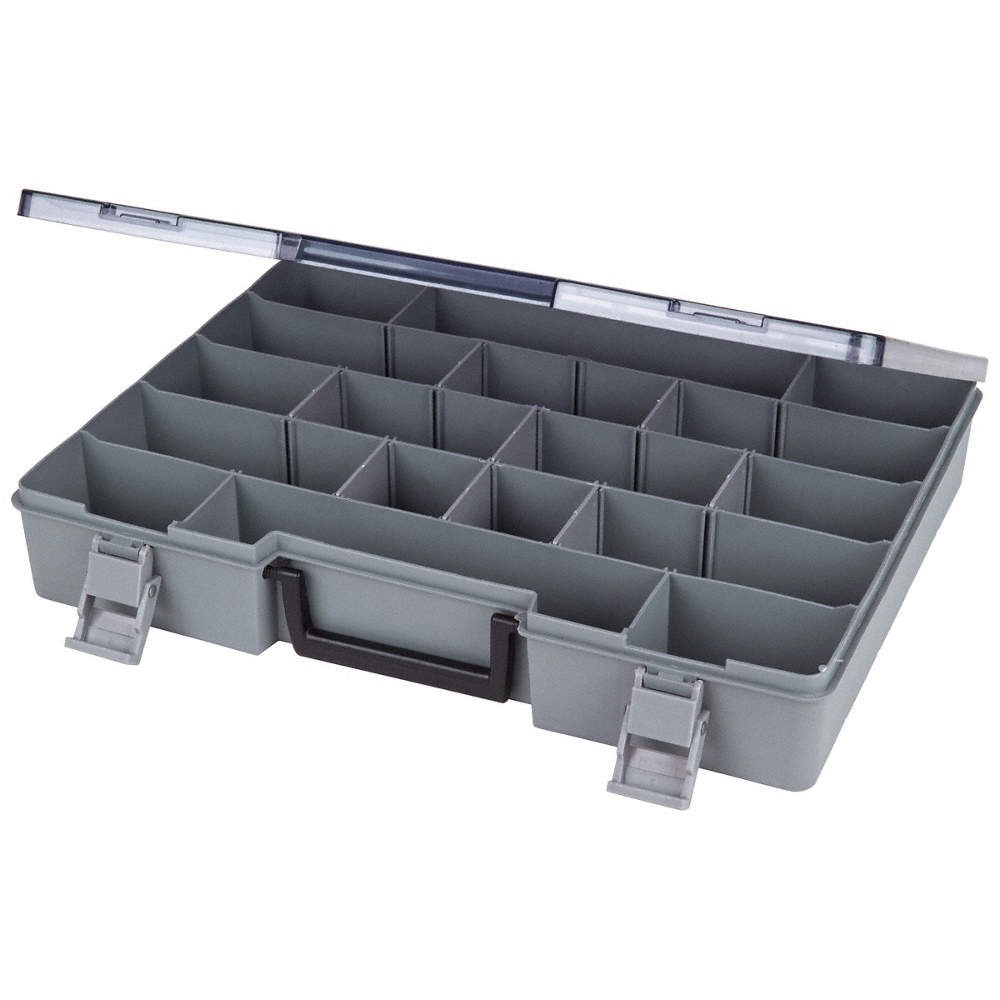 FLAMBEAU 6770AH Compartment Box,Snap,Gray,15 1/2 in 2W786