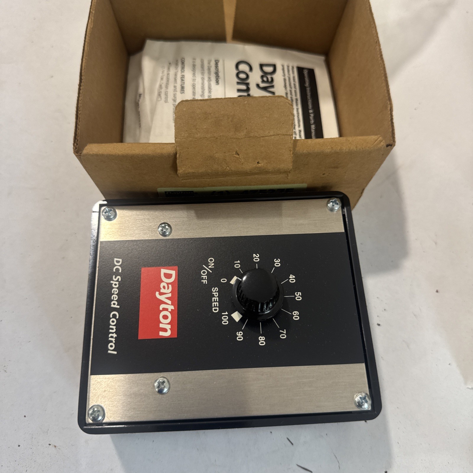 Dayton 4Z527E DC Motor Speed Control 1/50-1/6 HP SCR NOB