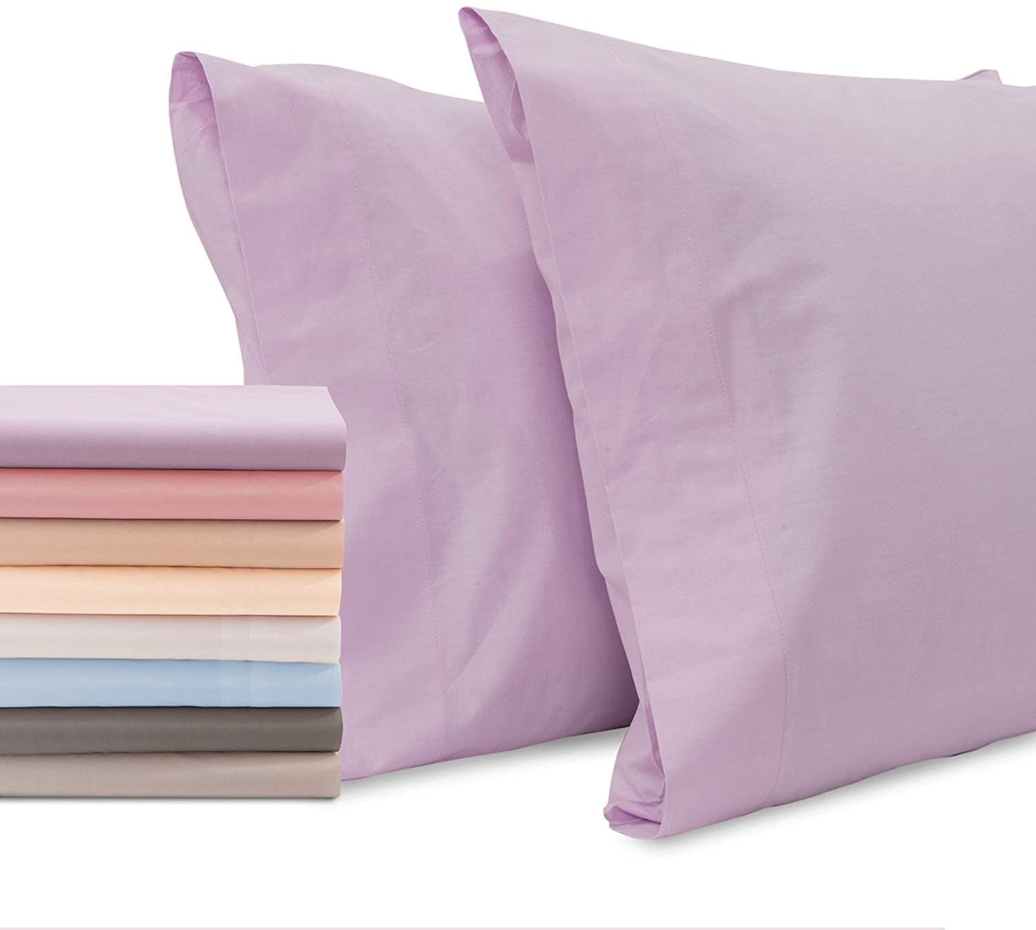 Pillow Cases Standard Size - Open Enclosure - 2 Pack - 100% Soft and Comforta...